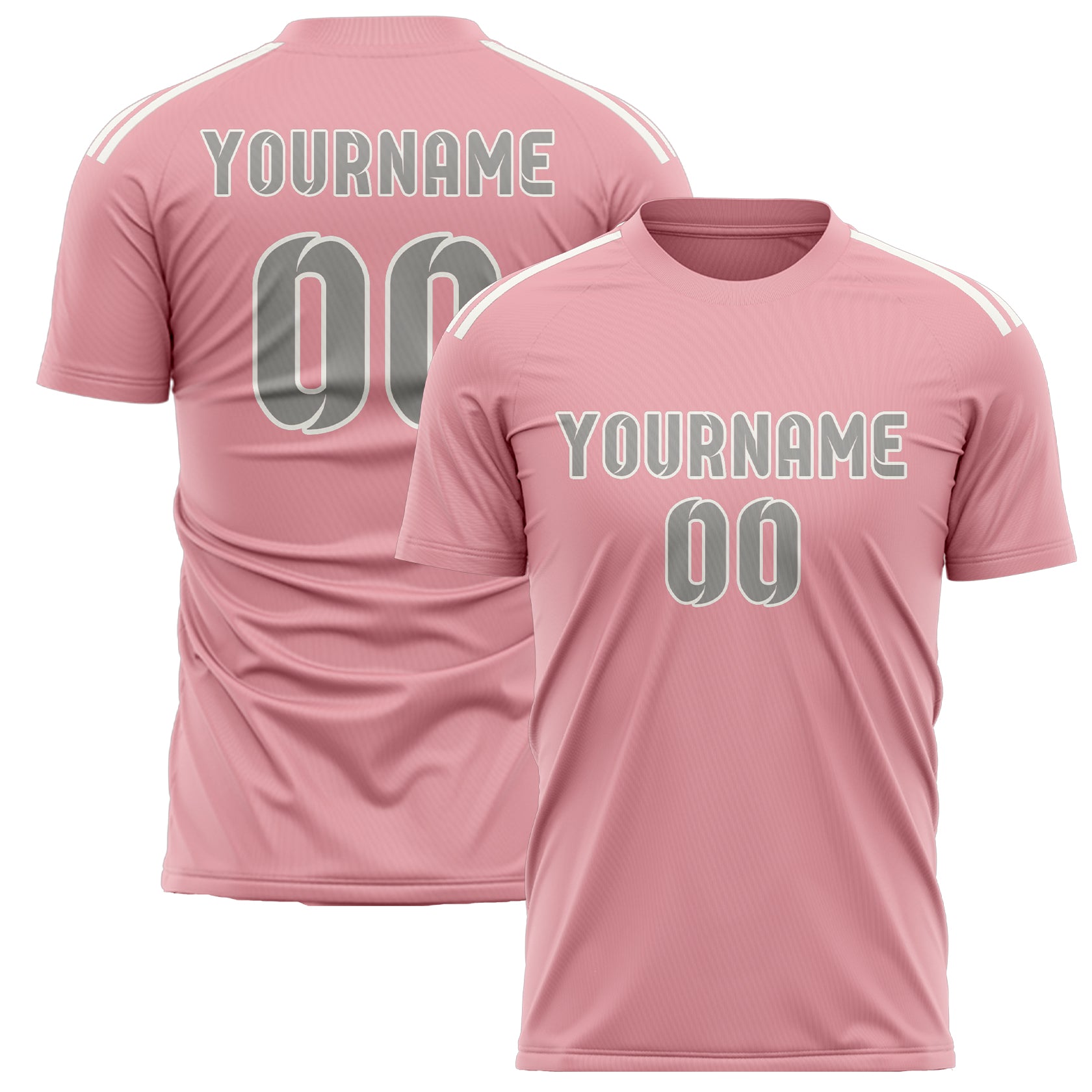Benutzerdefiniertes Professionelles Rosa Grau Fußballtrikot