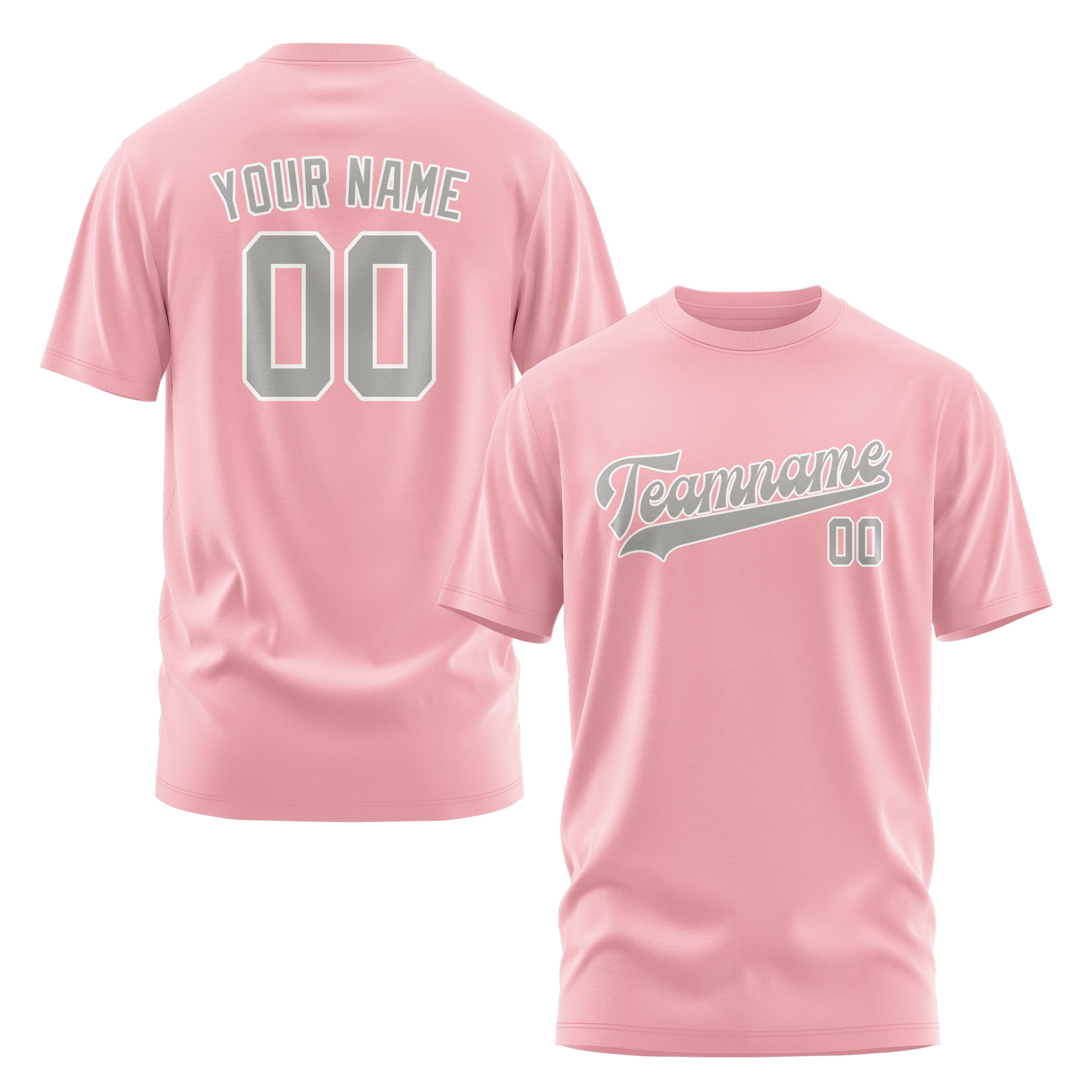 Maßgeschneidertes Rosa Grau T-Shirt