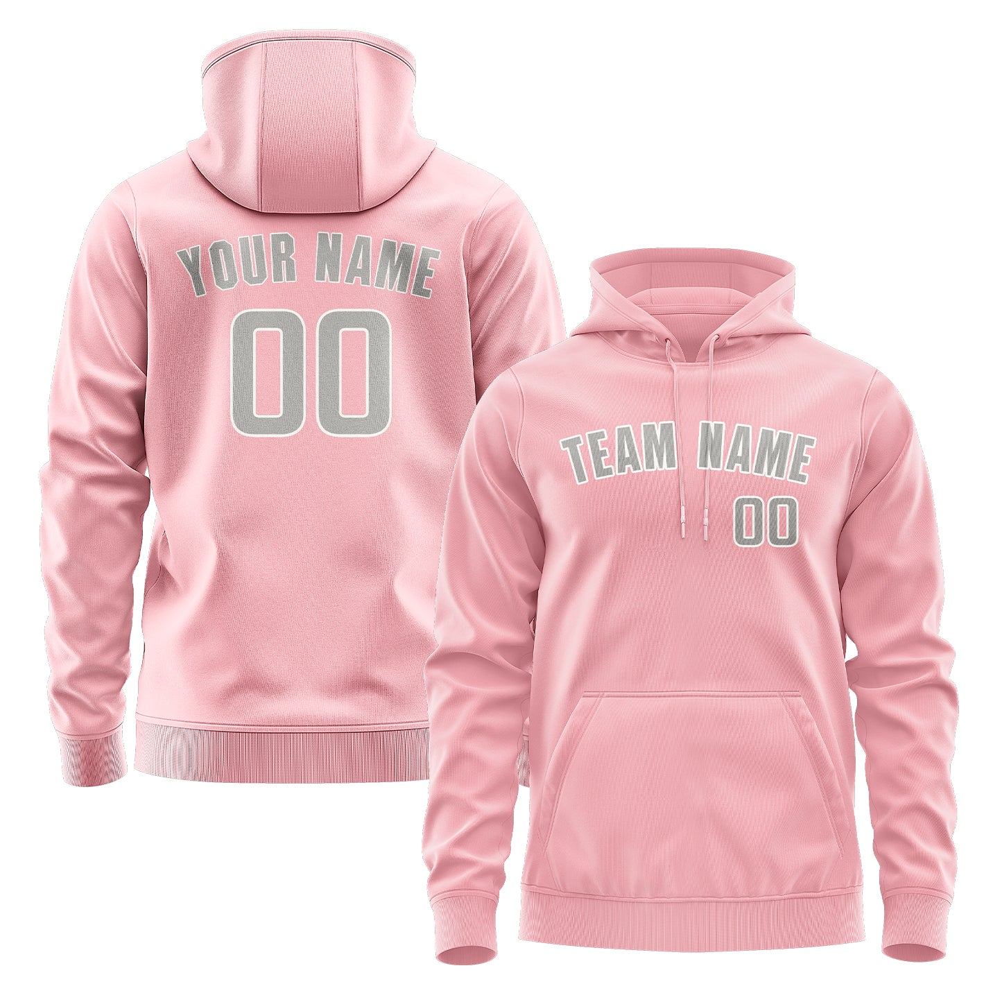 Maßgeschneidertes Rosa Grau Hoodie