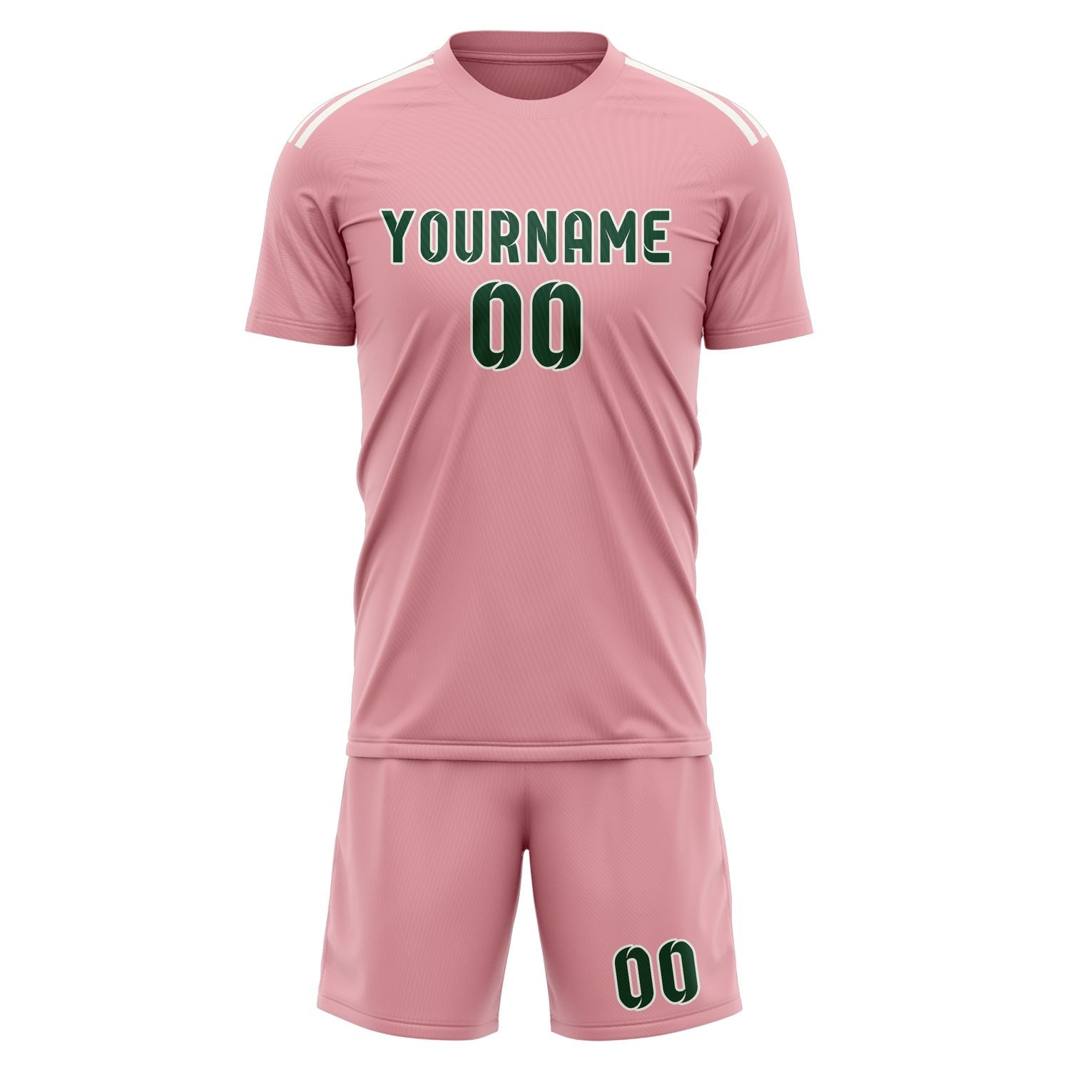 Set di maglie da football professionali rosa e verde muschio su misura