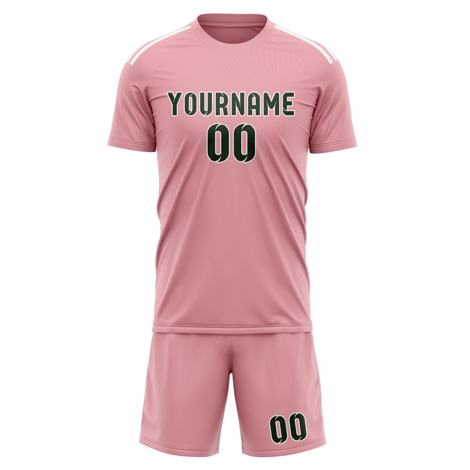 Set di maglie da football professionali rosa e verdi su misura