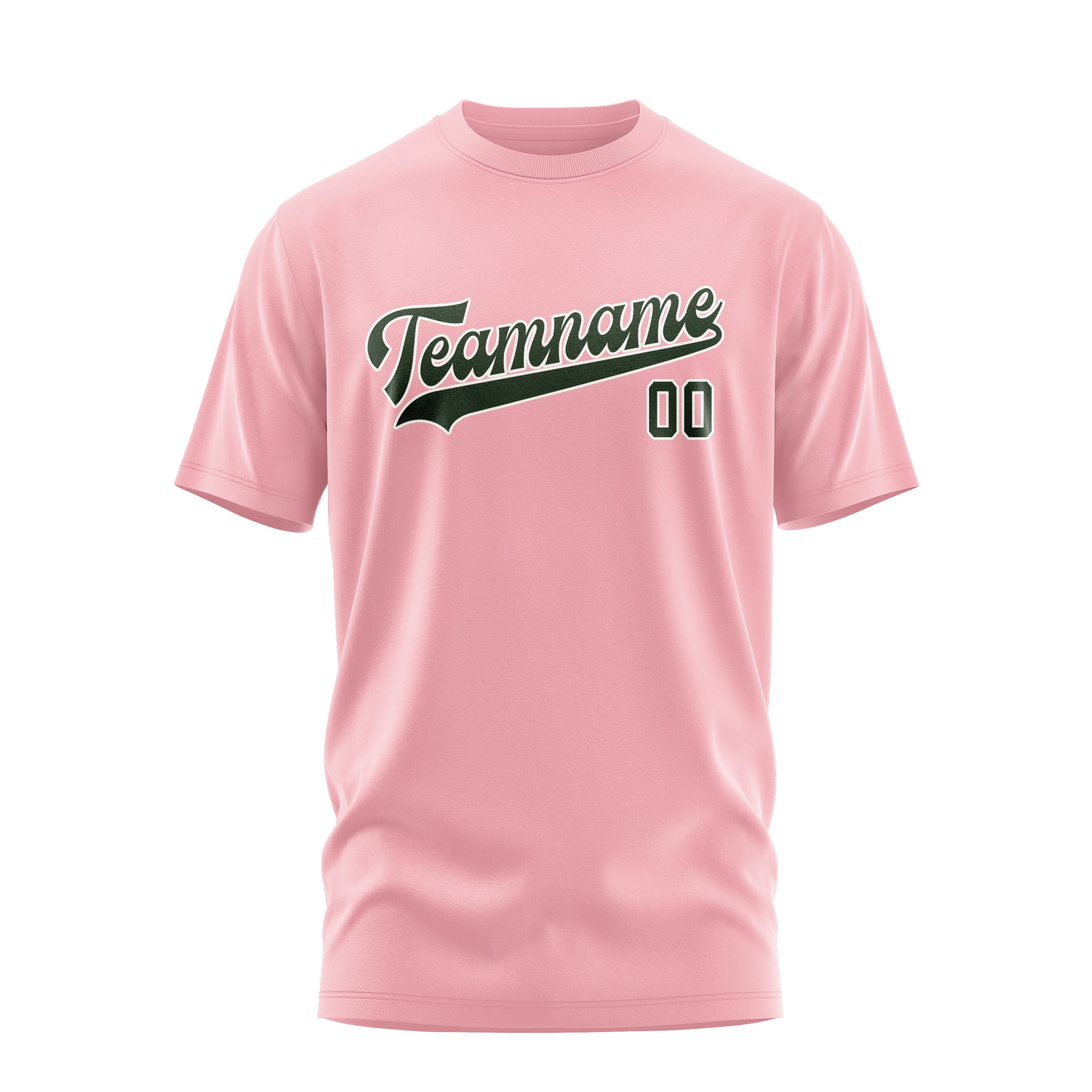 Maßgeschneidertes Rosa Tannengrün T-Shirt