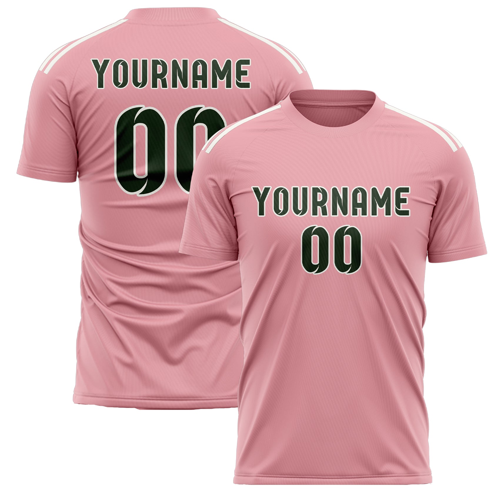 Benutzerdefiniertes Professionelles Rosa Tannengrün Fußballtrikot