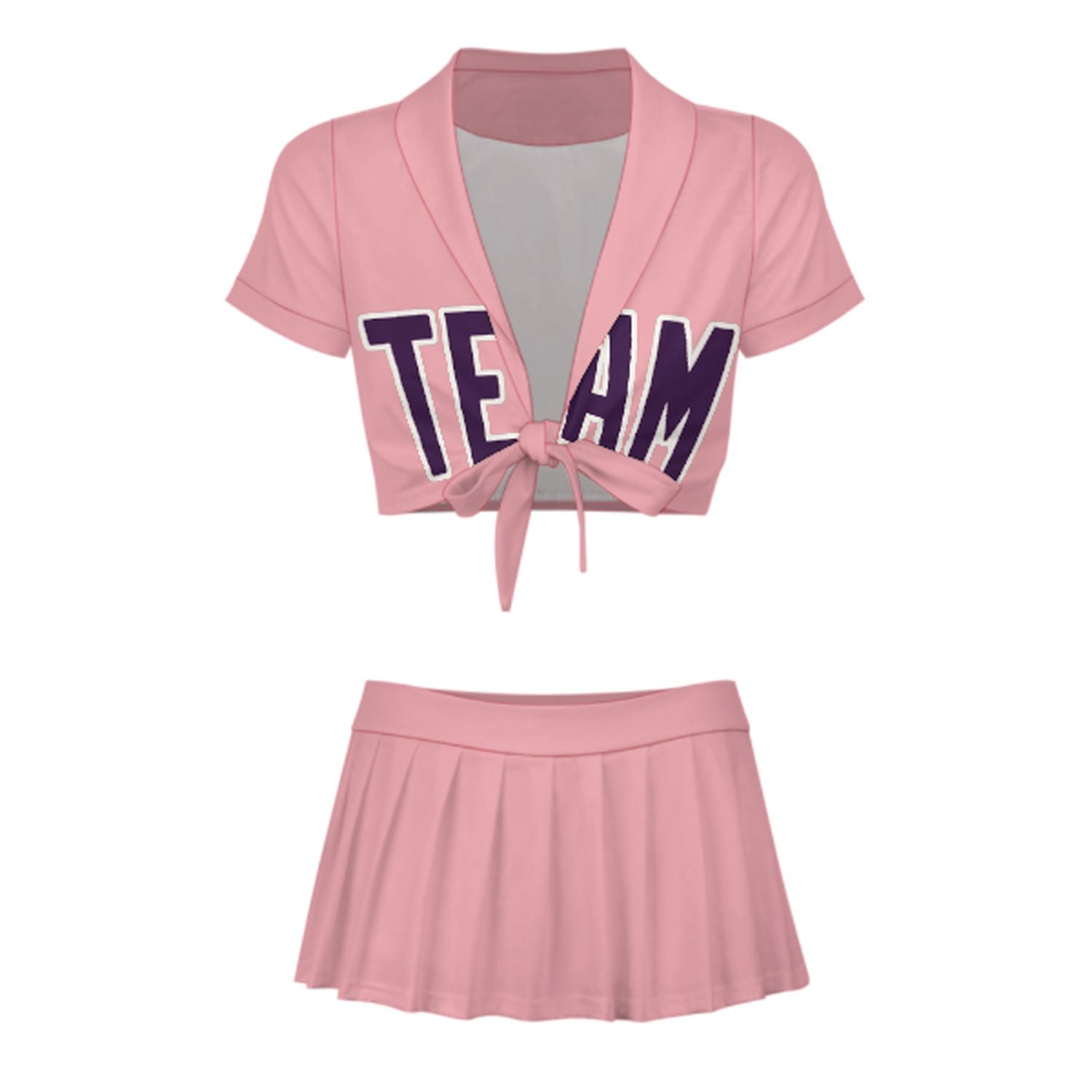 Maßgeschneidertes Rosa Lila Cheerleader Outfit Set