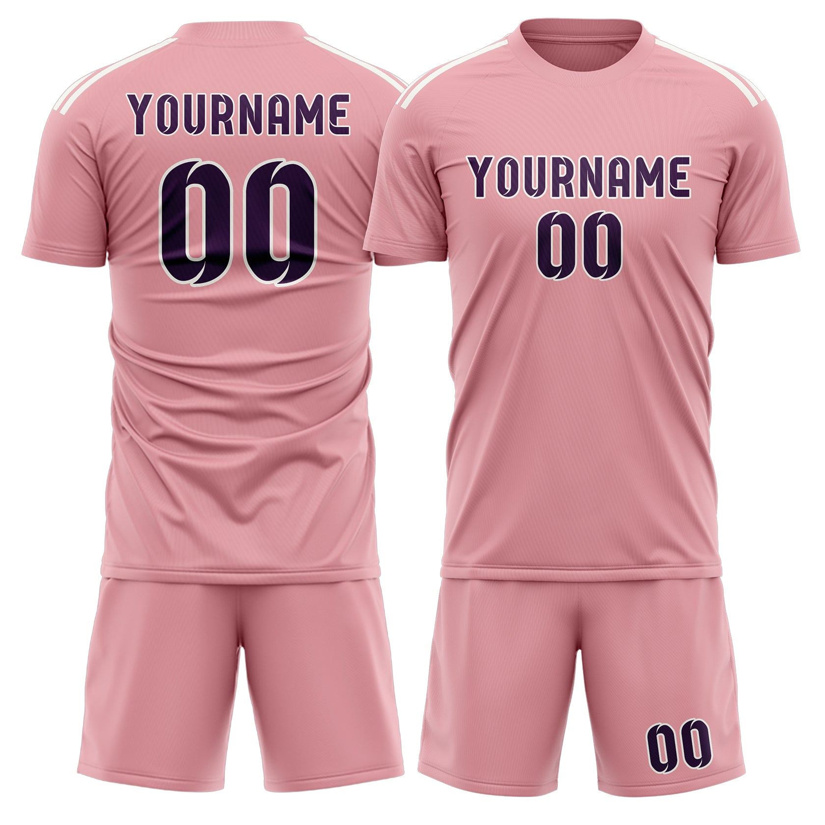Set di maglie da football rosa e viola personalizzate