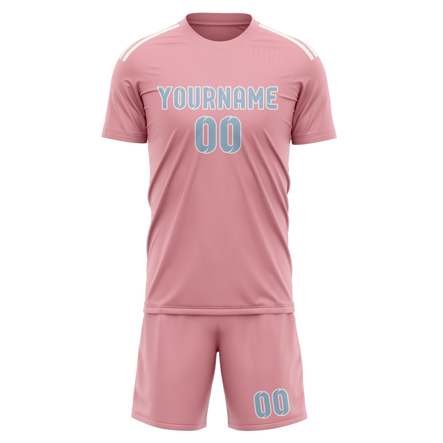 Set di maglie da football personalizzate rosa e azzurre