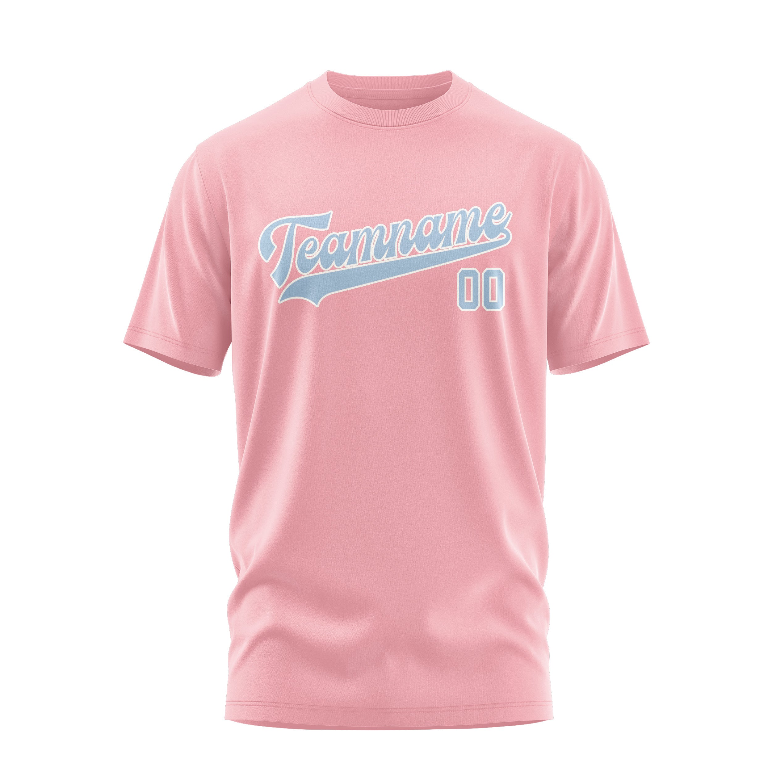 Maßgeschneidertes Rosa Hellblau T-Shirt
