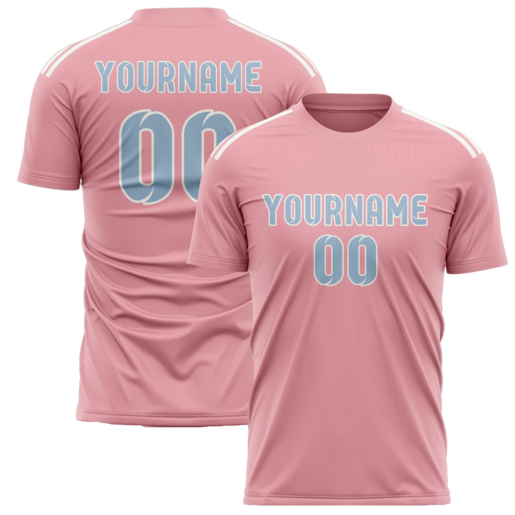 Benutzerdefiniertes Professionelles Rosa Hellblau Fußballtrikot