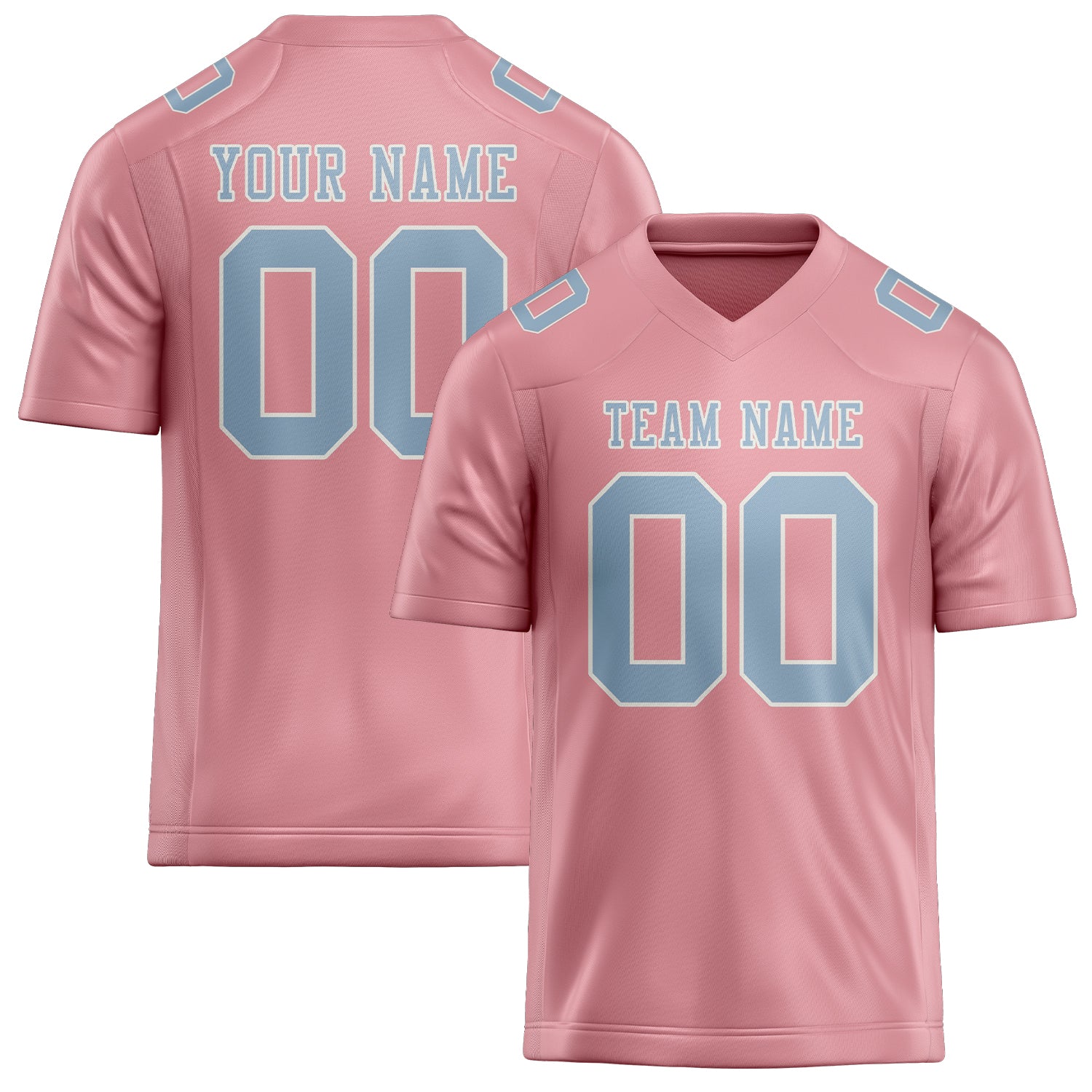 Maßgeschneidertes Professionelles Rosa Hellblau Rugbytrikot