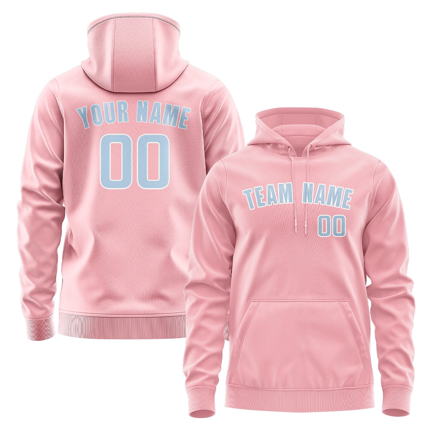 Maßgeschneidertes Rosa Hellblau Hoodie