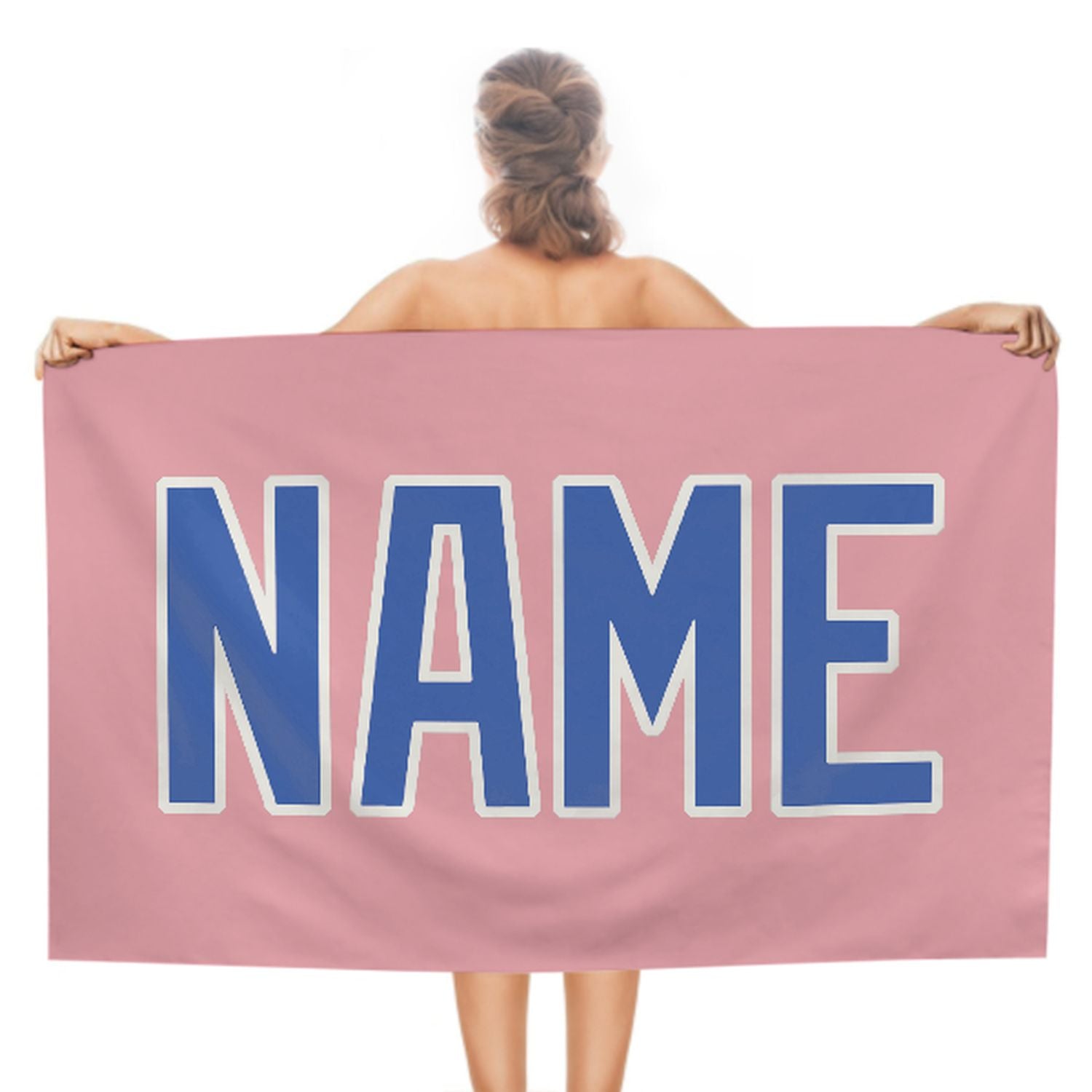 Maßgeschneidertes Rosa Himmelblau Strandtuch