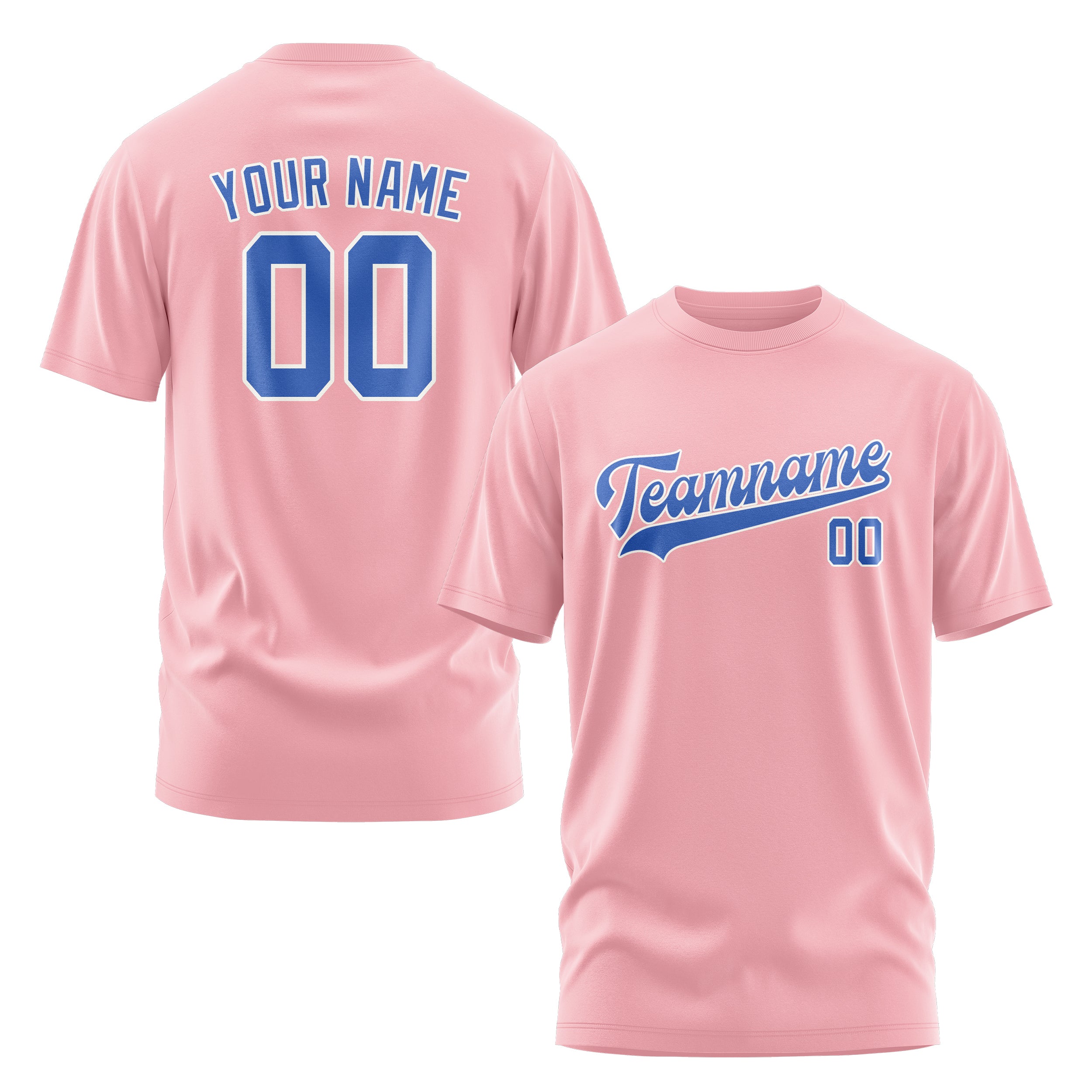 Maßgeschneidertes Rosa Himmelblau T-Shirt