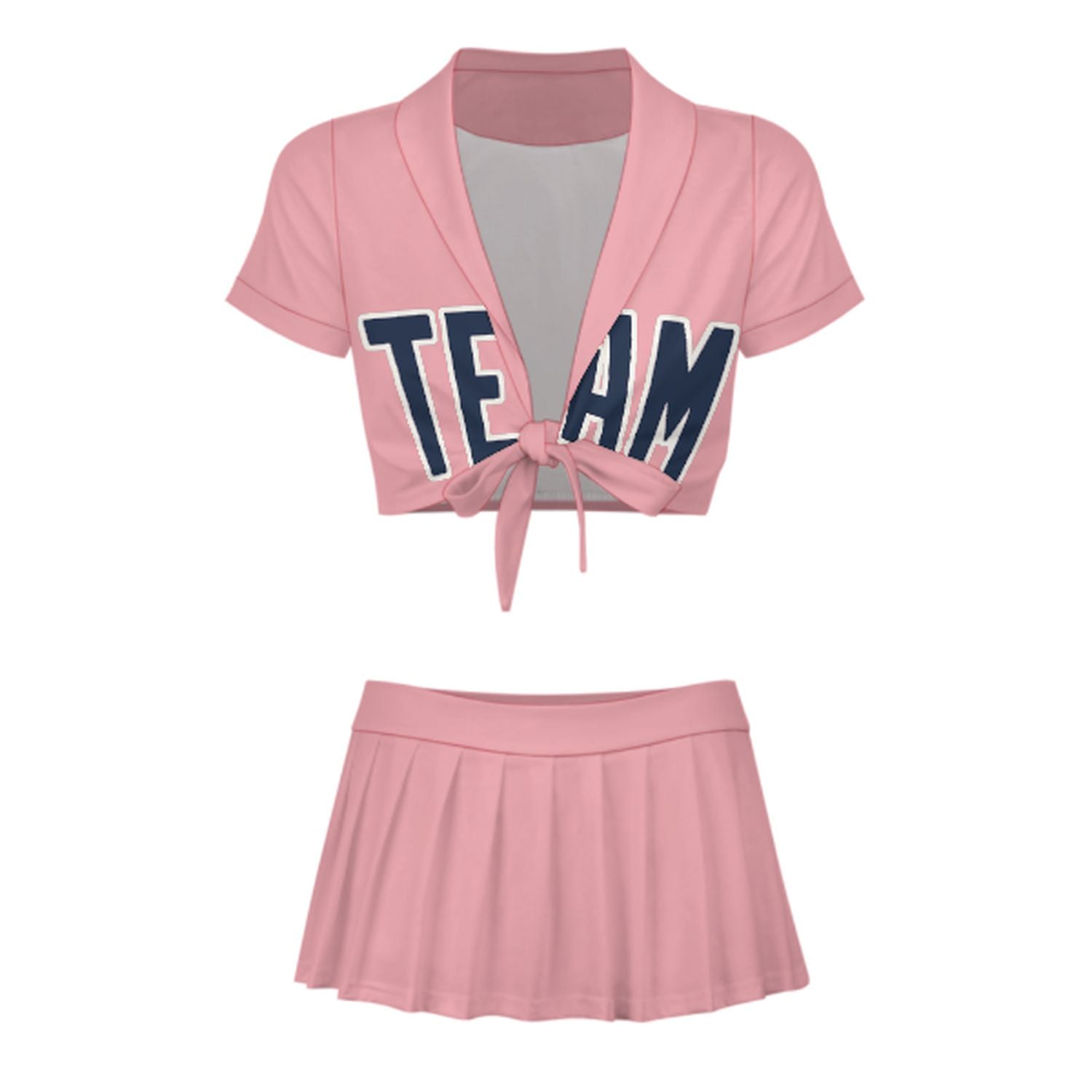 Maßgeschneidertes Rosa Marineblau Cheerleader Outfit Set