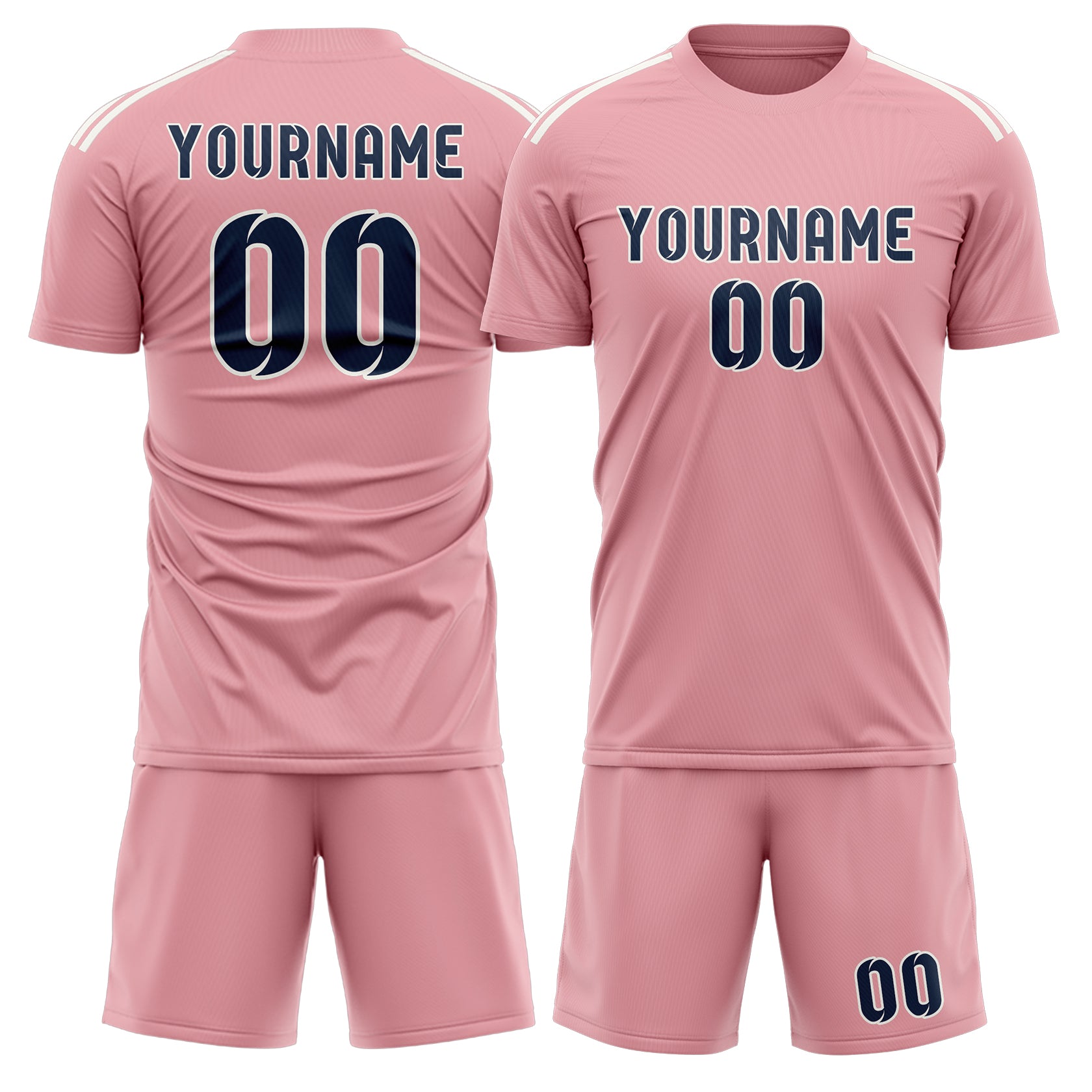 Set di maglie da football personalizzate rosa e blu navy professionali