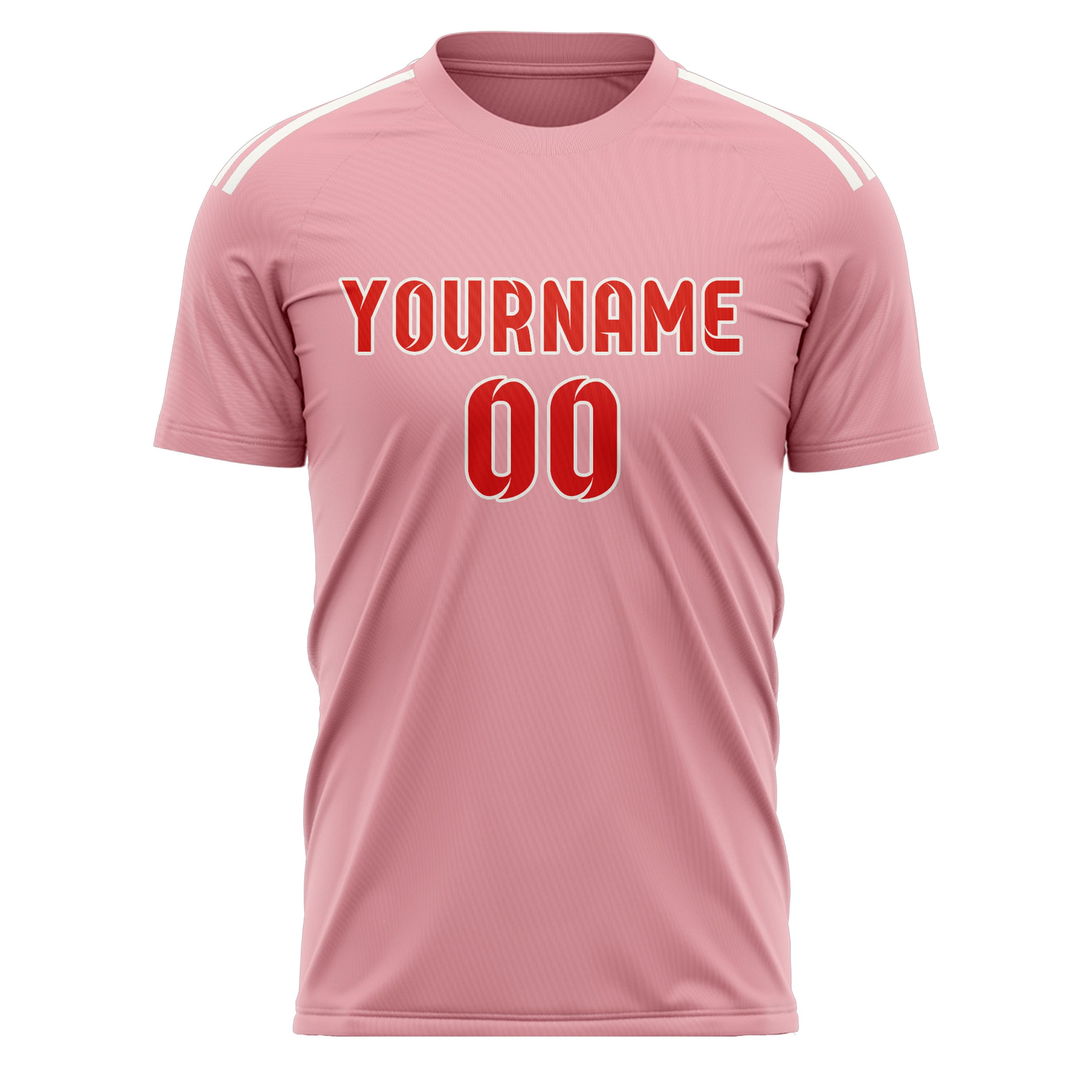Benutzerdefiniertes Professionelles Rosa Orangerot Fußballtrikot
