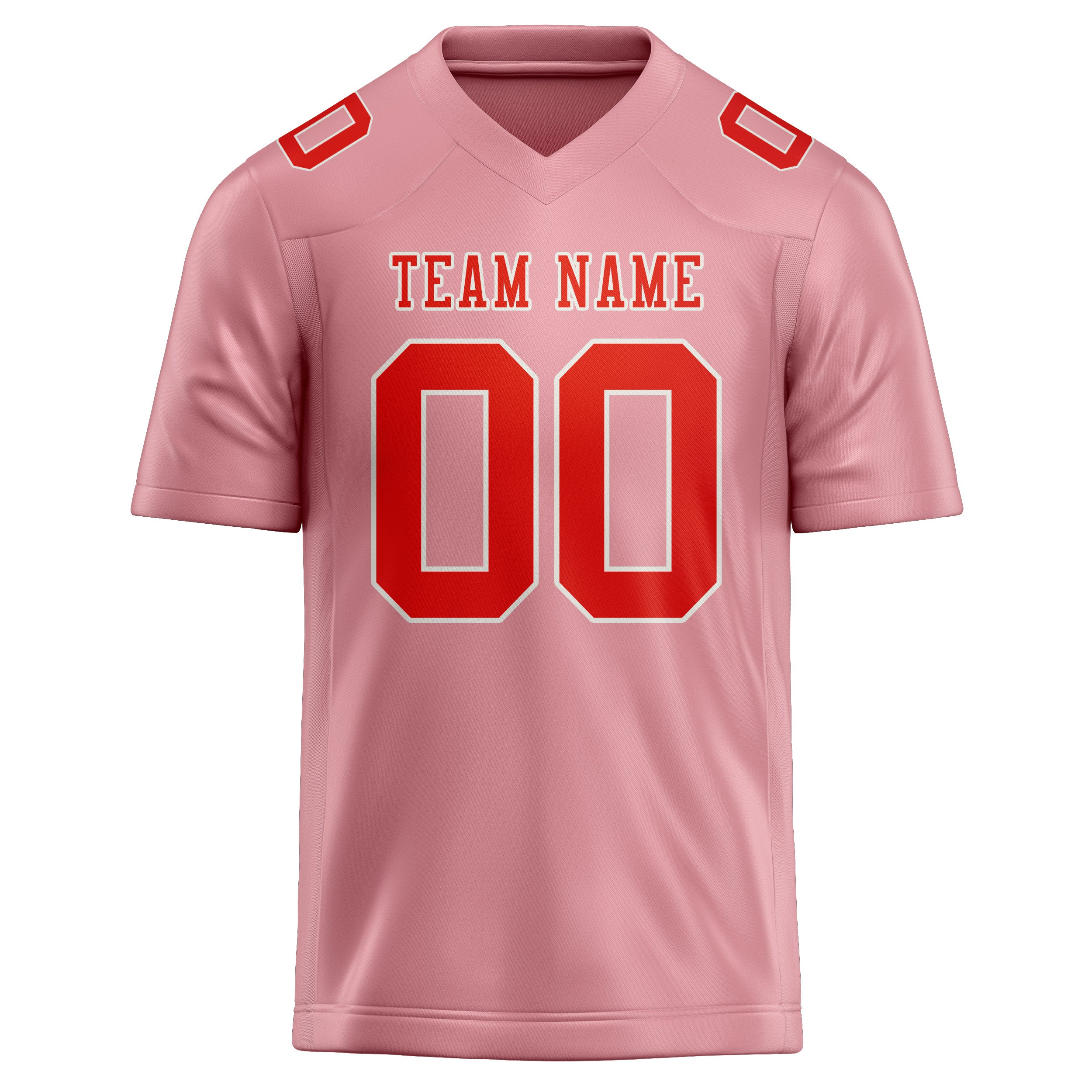 Maßgeschneidertes Professionelles Rosa Orangerot Rugbytrikot