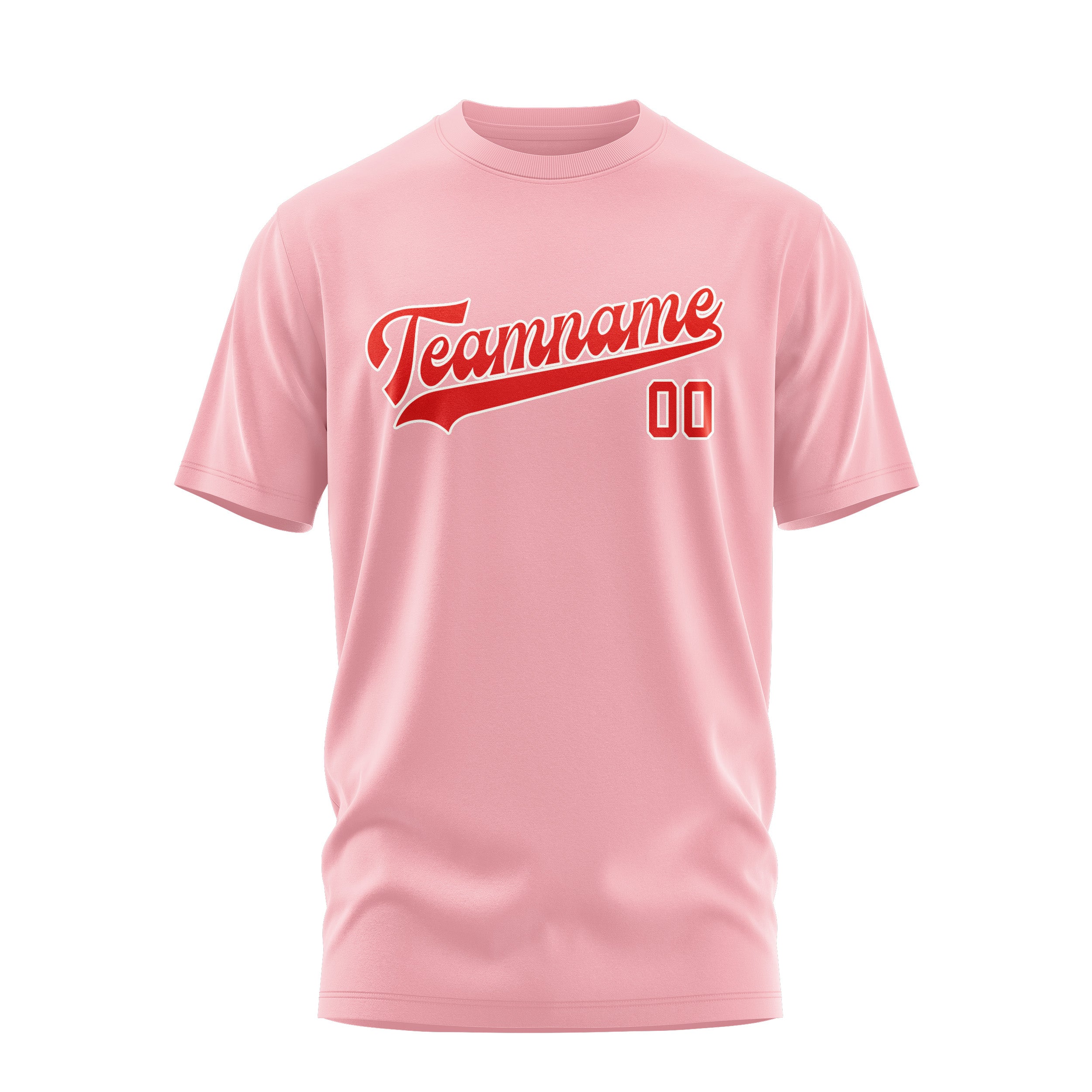 Maßgeschneidertes Rosa Orangerot T-Shirt