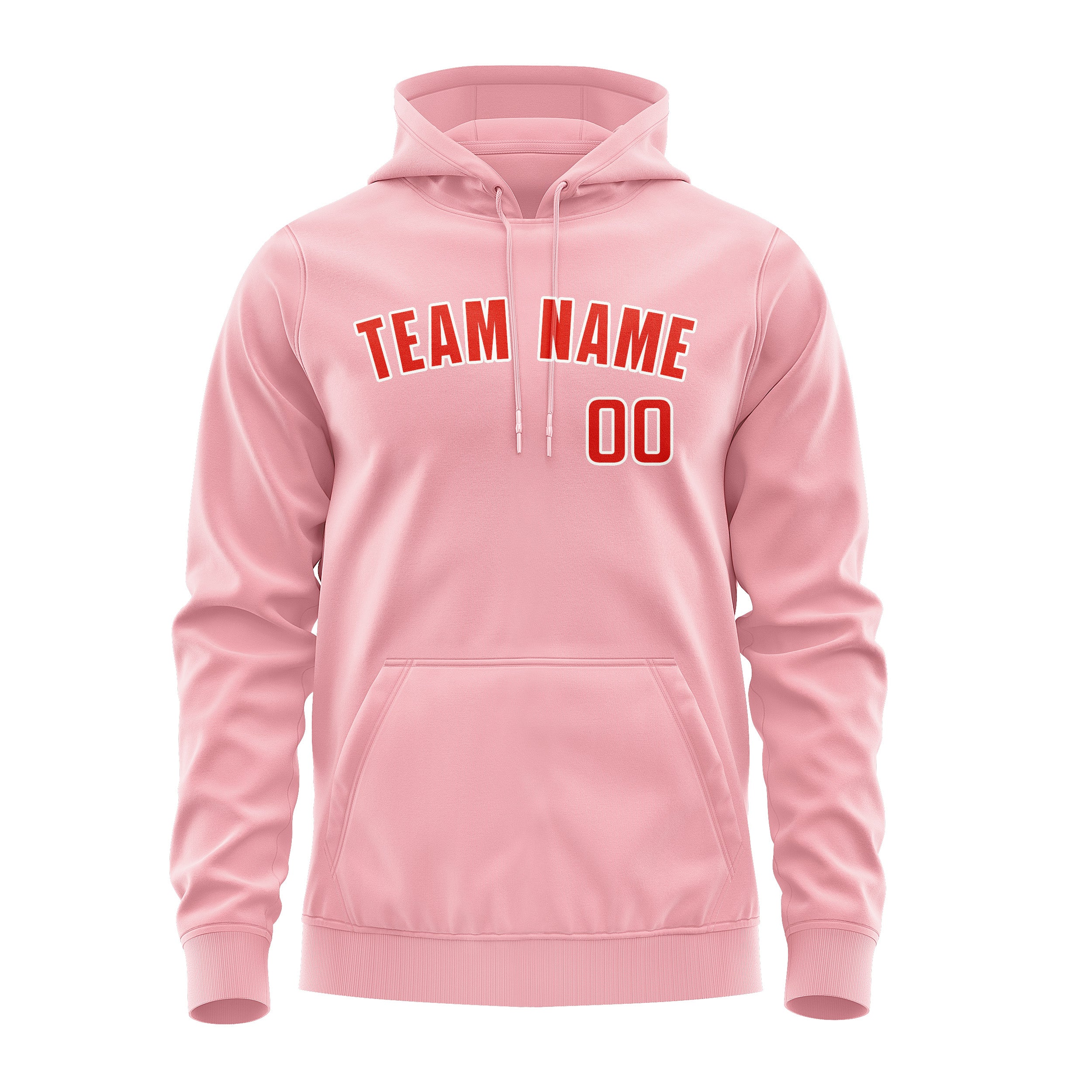 Maßgeschneidertes Rosa Orangerot Hoodie