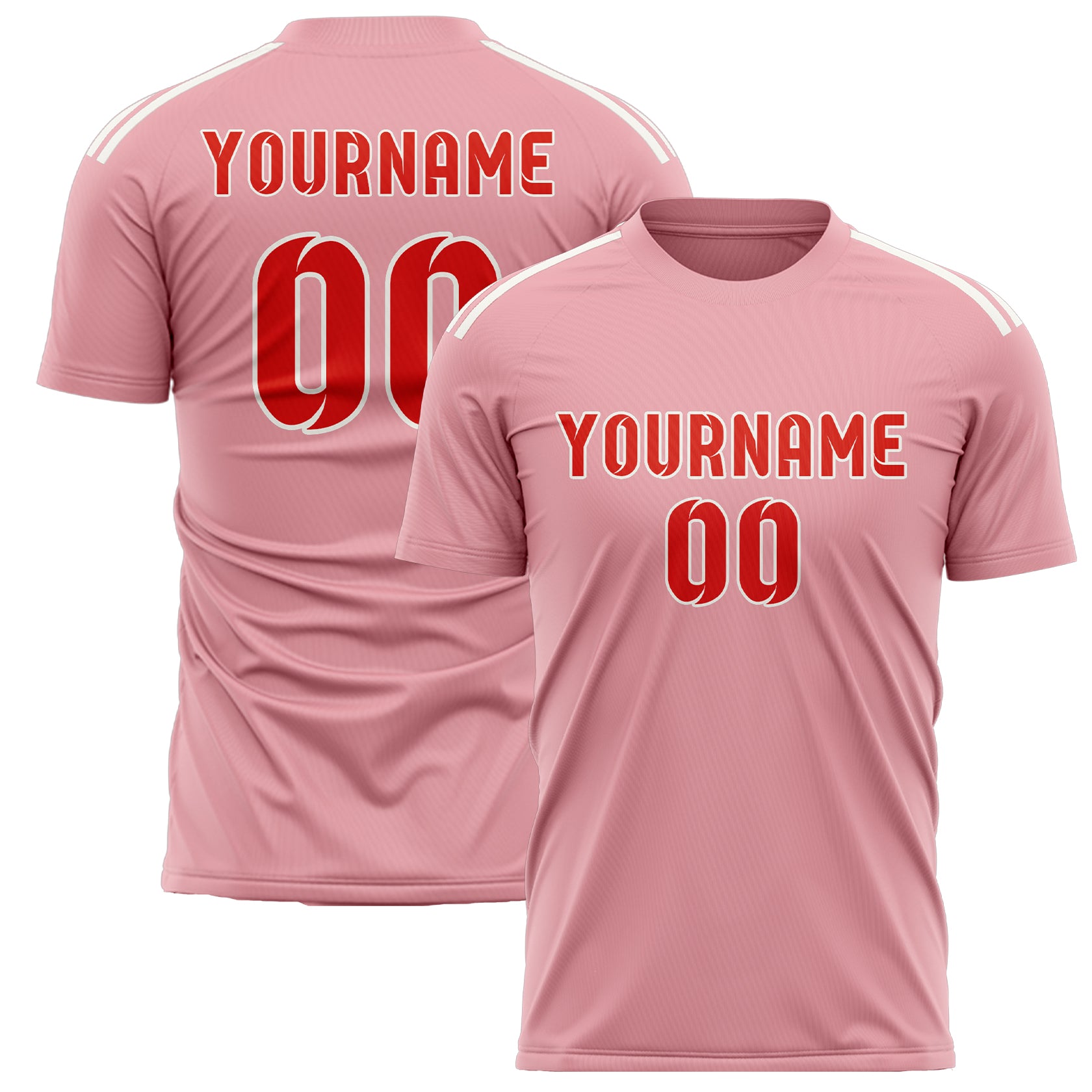 Benutzerdefiniertes Professionelles Rosa Orangerot Fußballtrikot