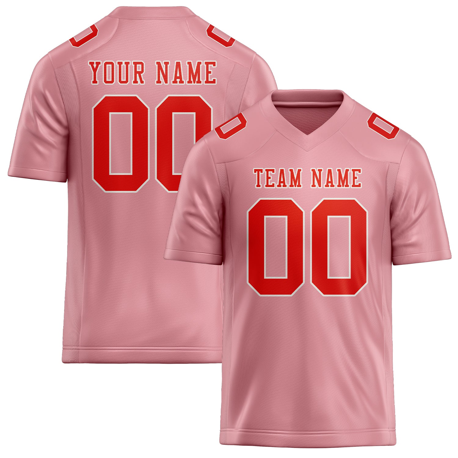 Maßgeschneidertes Professionelles Rosa Orangerot Rugbytrikot