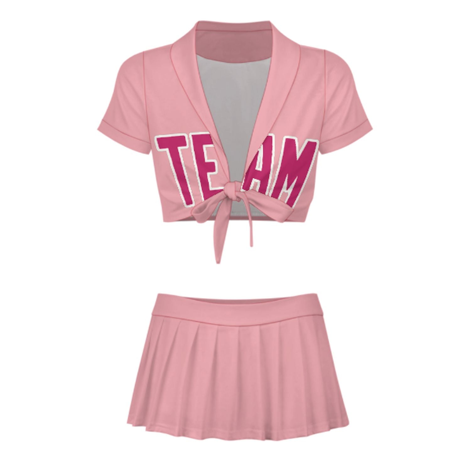 Maßgeschneidertes Rosa Rosarot Cheerleader Outfit Set