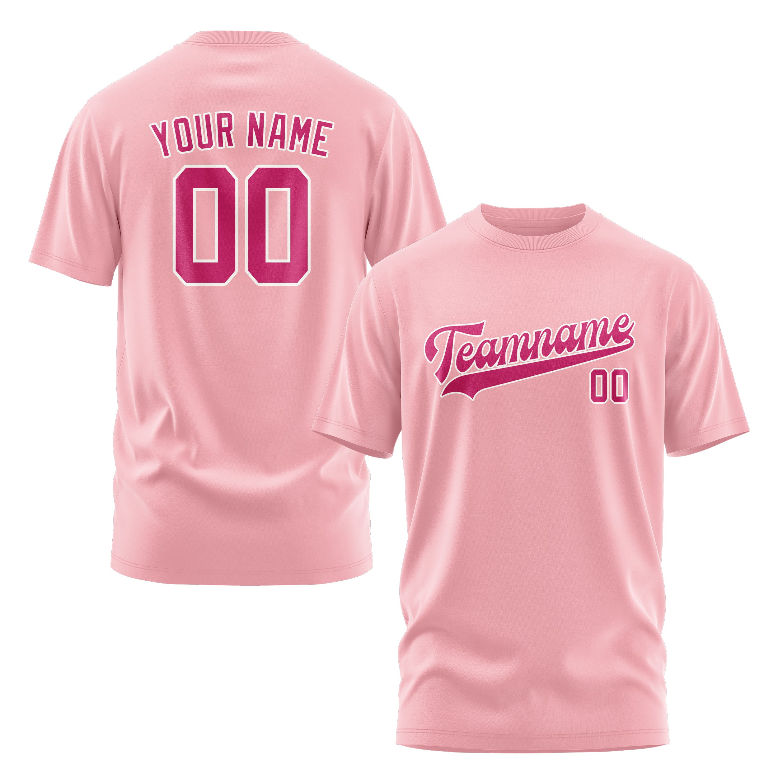 Maßgeschneidertes Rosa Rosarot T-Shirt
