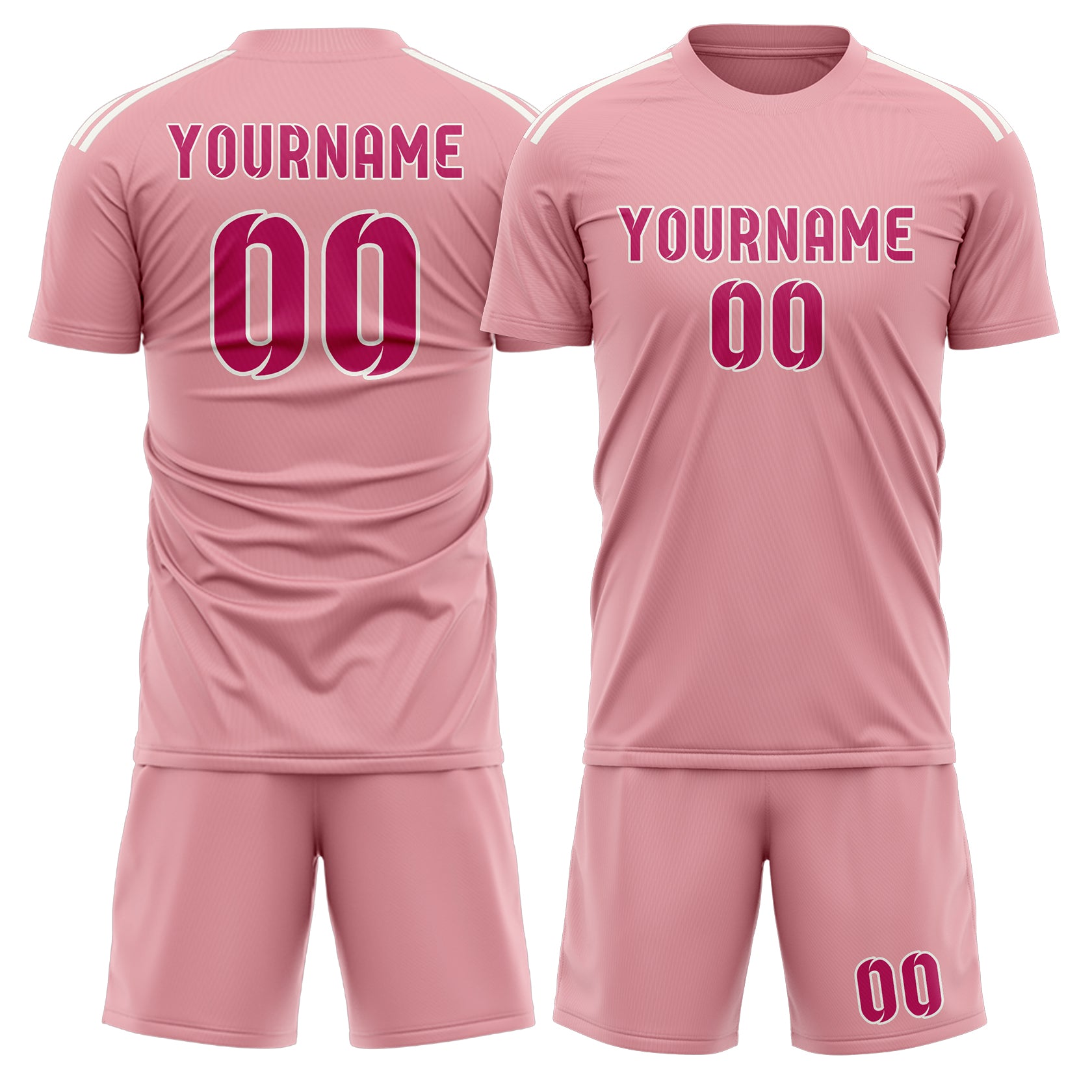 Set di maglie da football rosa e rosse professionali su misura