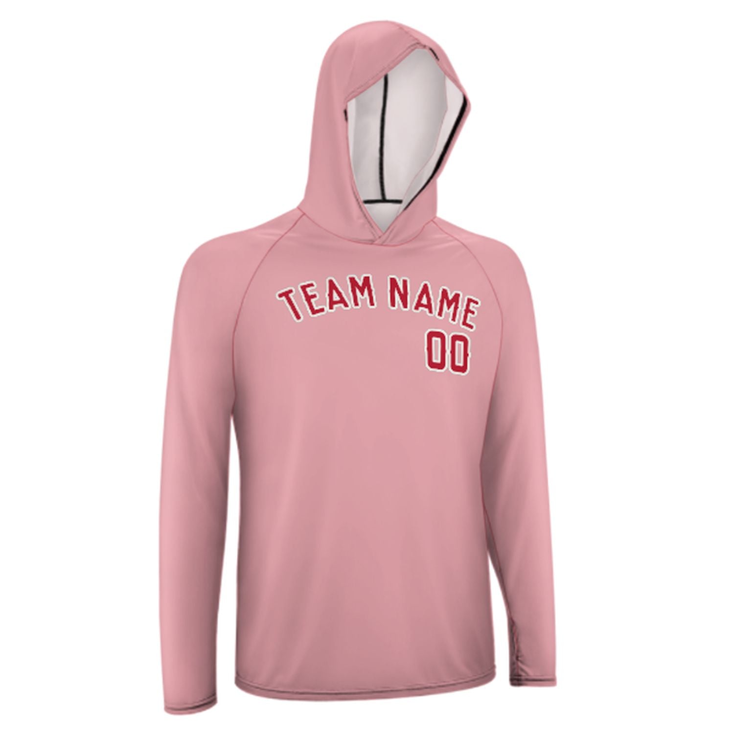 Maßgeschneidertes Rosa Rot UV-Hoodie