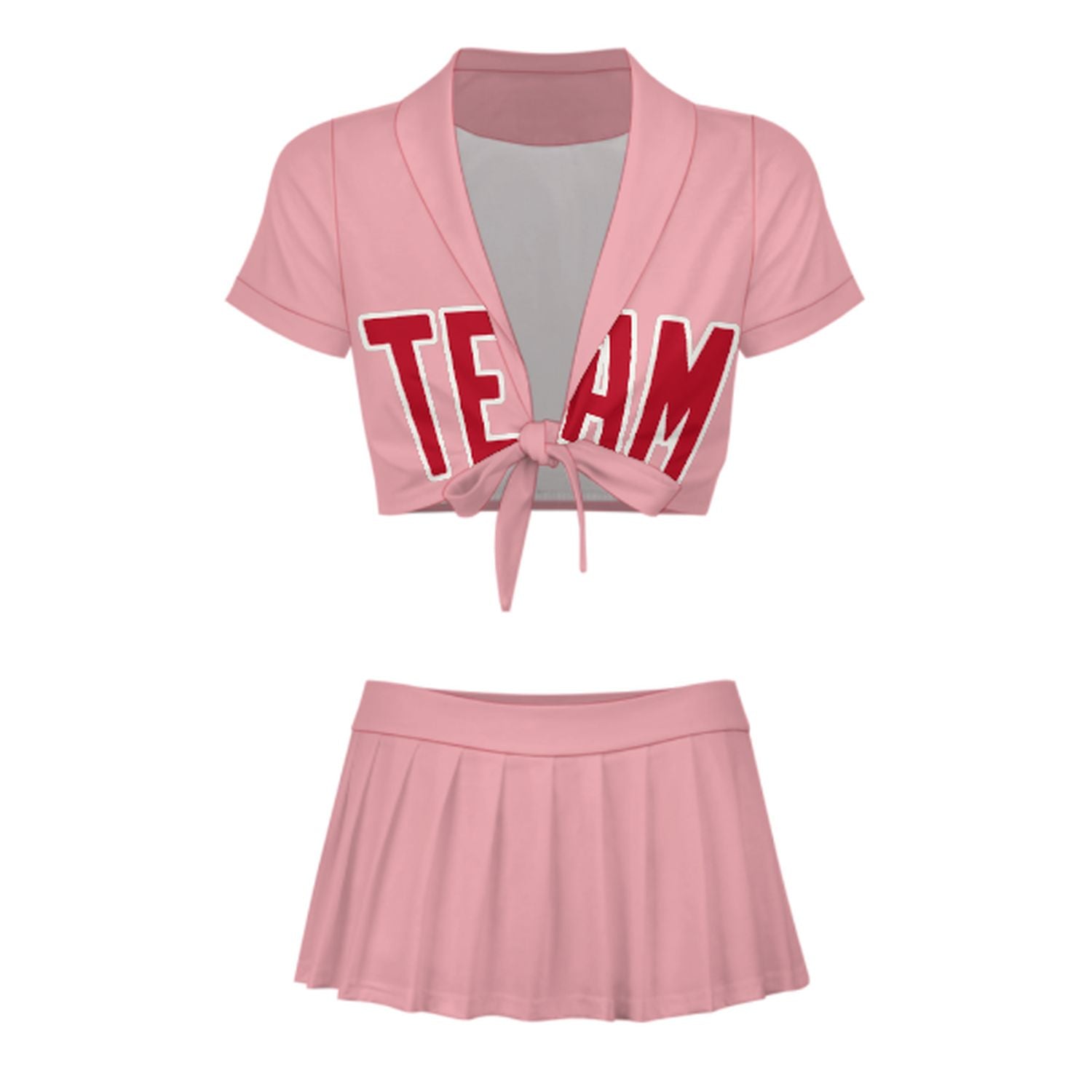 Maßgeschneidertes Rosa Rot Cheerleader Outfit Set