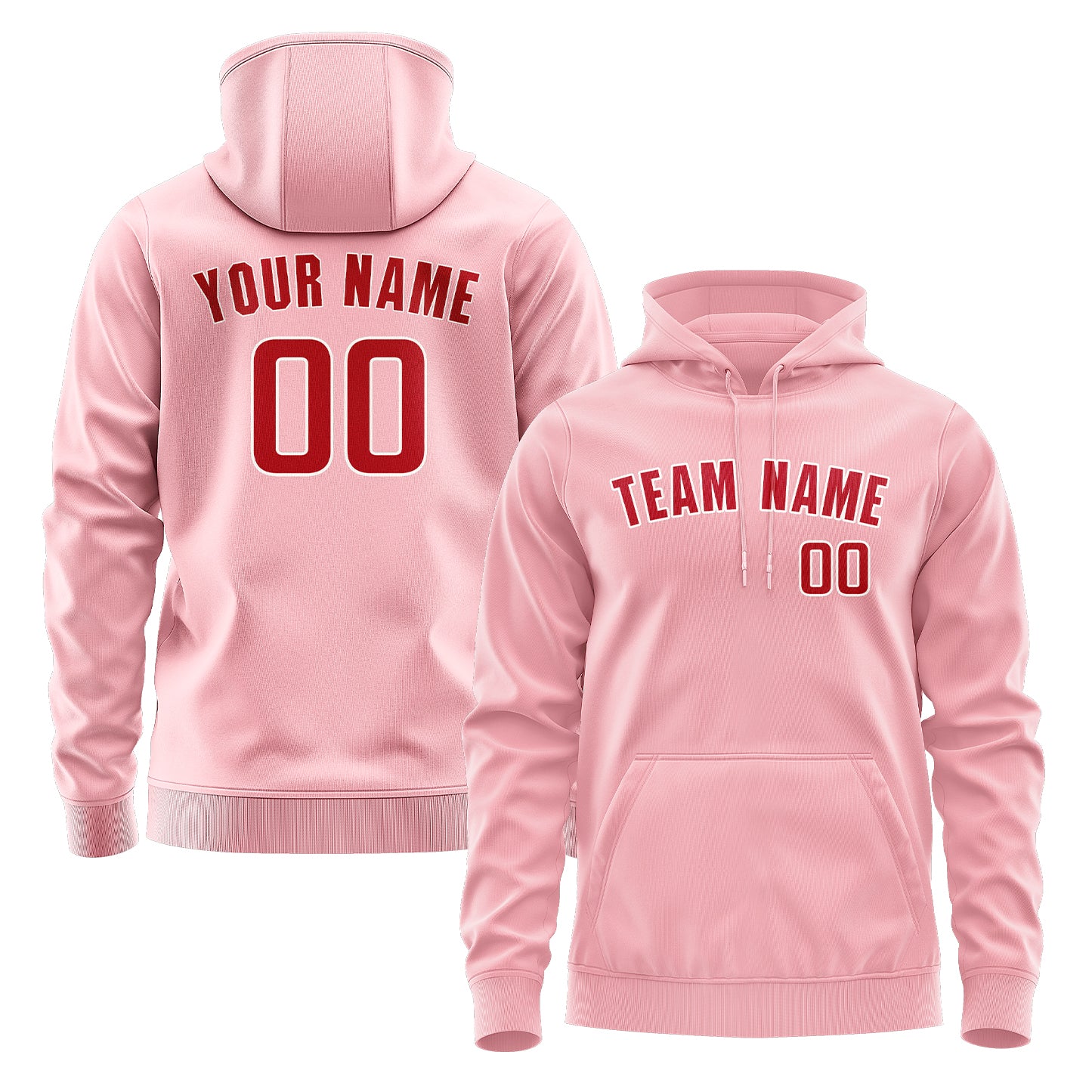 Maßgeschneidertes Rosa Rot Hoodie