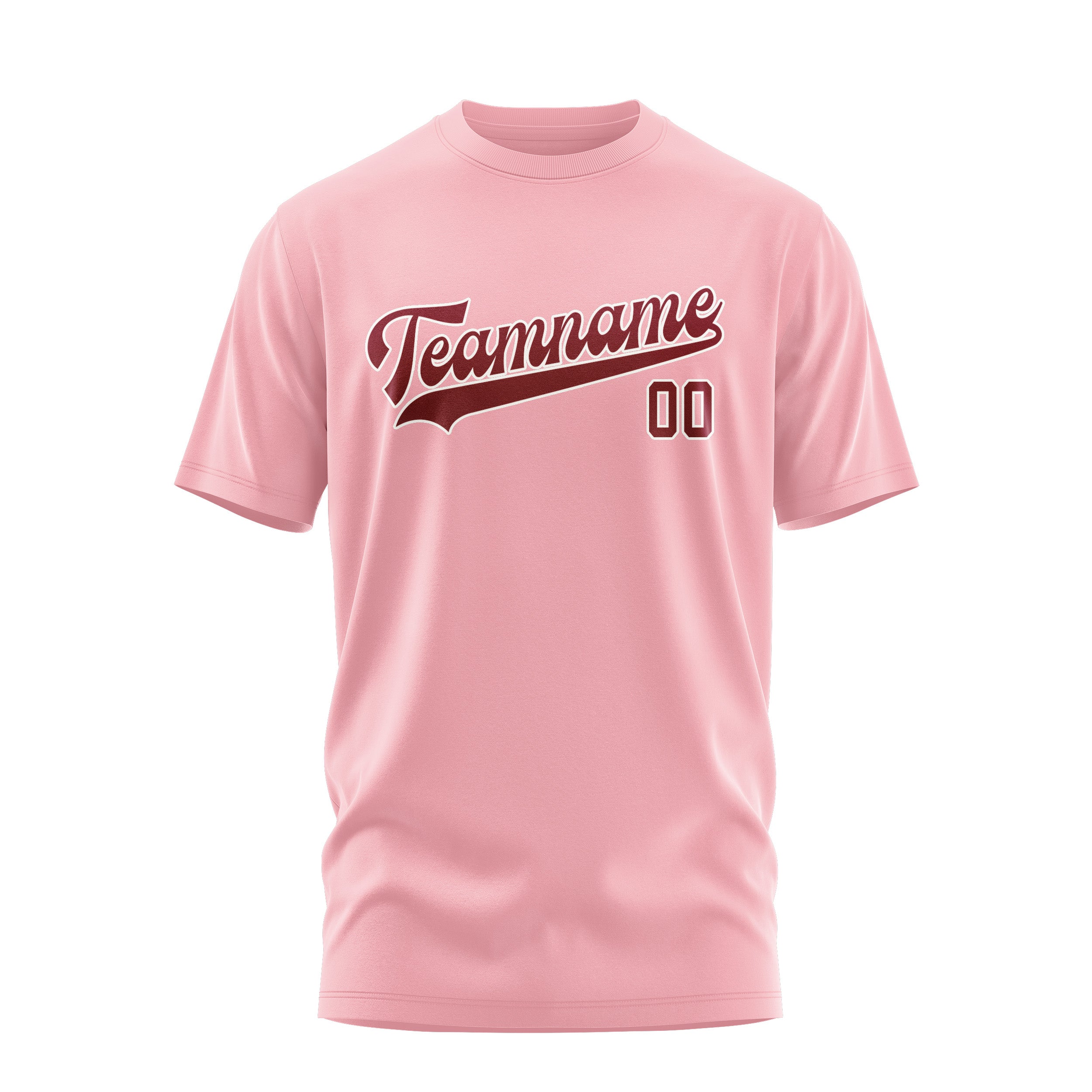 Maßgeschneidertes Rosa Karmesinrot T-Shirt