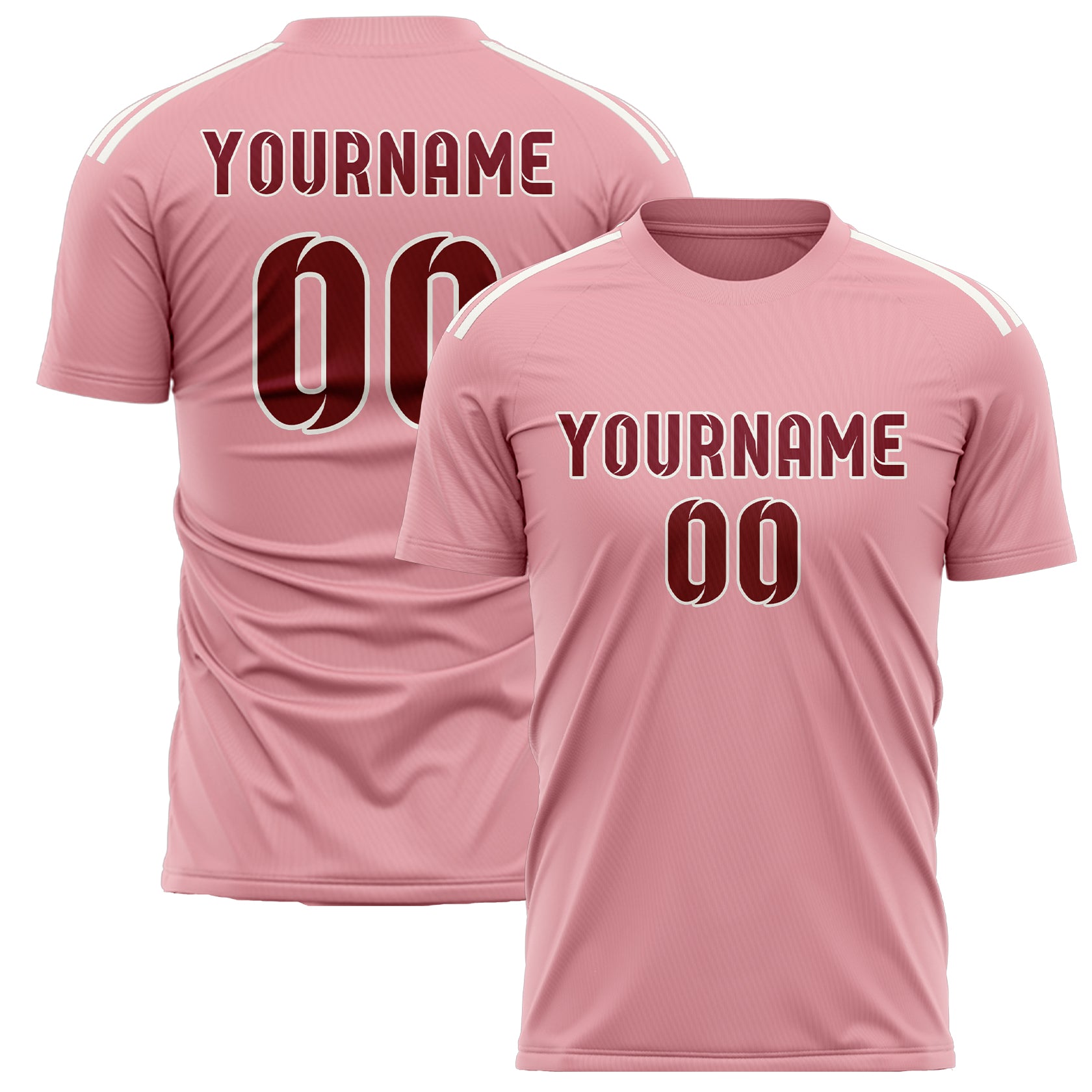 Benutzerdefiniertes Professionelles Rosa Karmesinrot Fußballtrikot