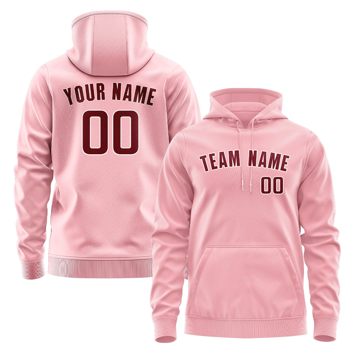 Maßgeschneidertes Rosa Karmesinrot Hoodie