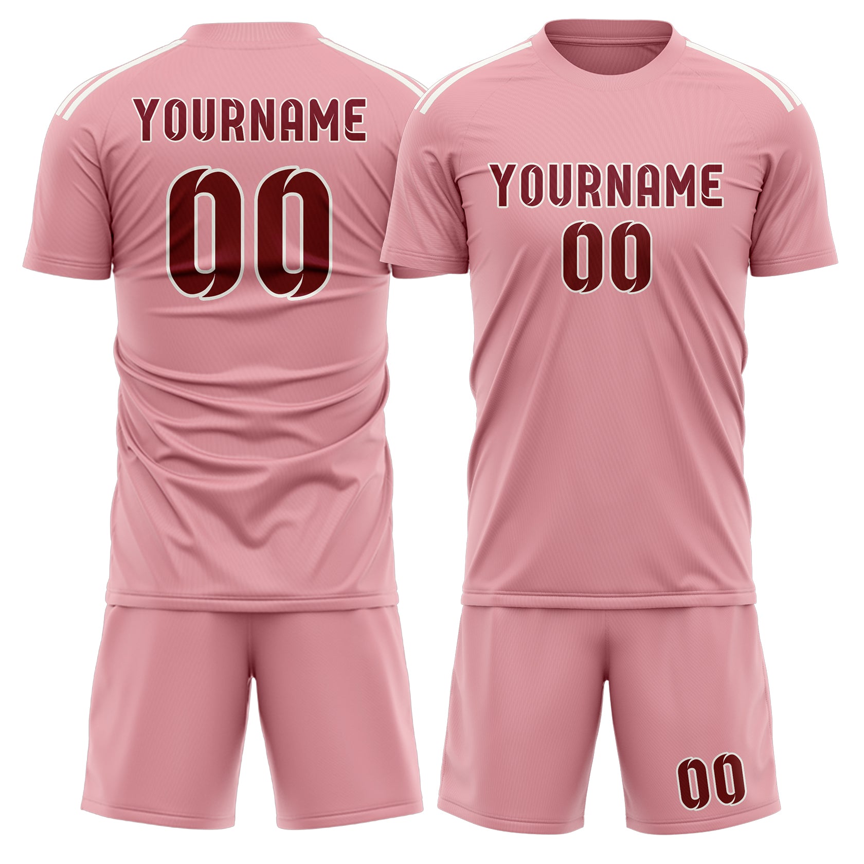 Kit da football professionale personalizzato rosa cremisi