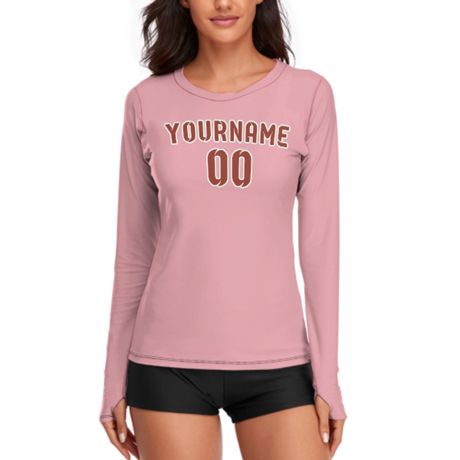 Camicia da donna a maniche lunghe rosa corallo rosso su misura
