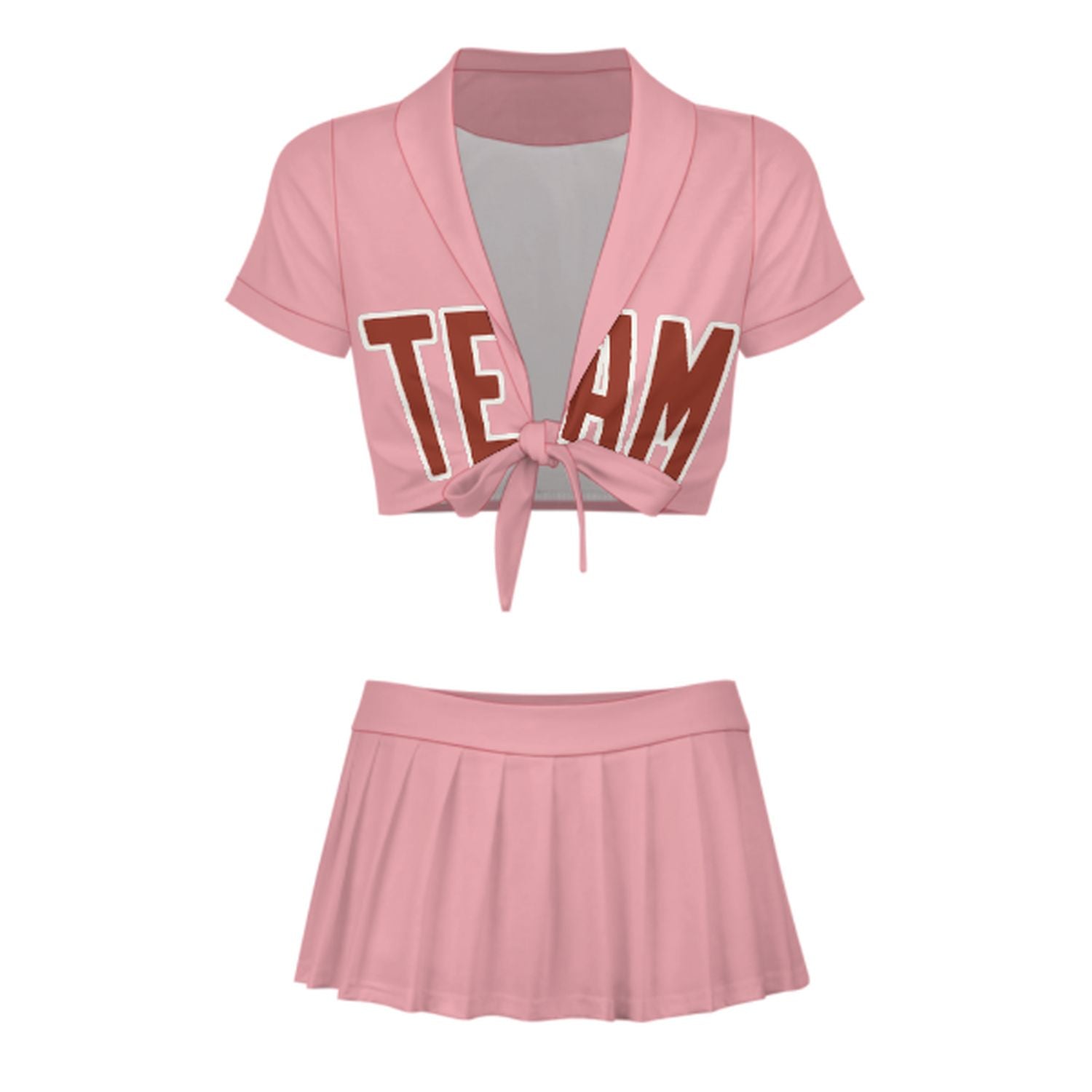 Maßgeschneidertes Rosa Korallenrot Cheerleader Outfit Set