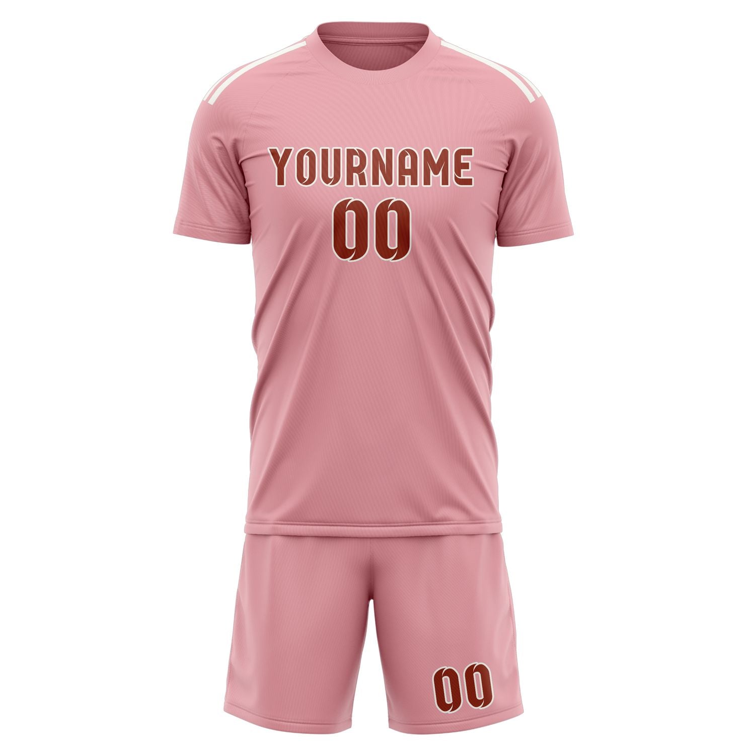 Set di maglie da football professionali rosa corallo rosso su misura