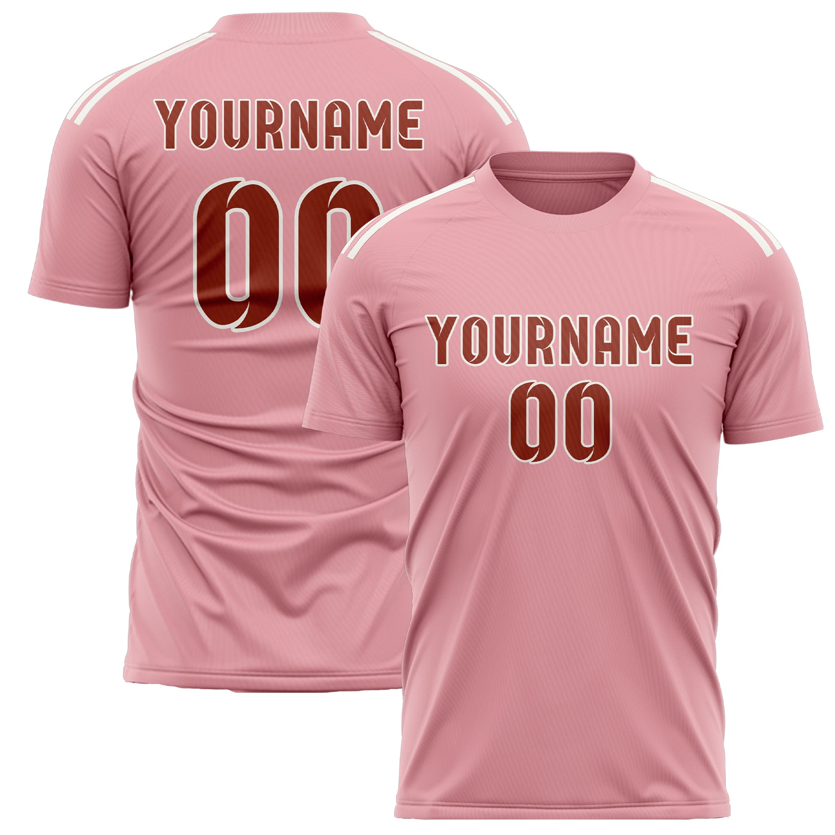 Benutzerdefiniertes Professionelles Rosa Korallenrot Fußballtrikot