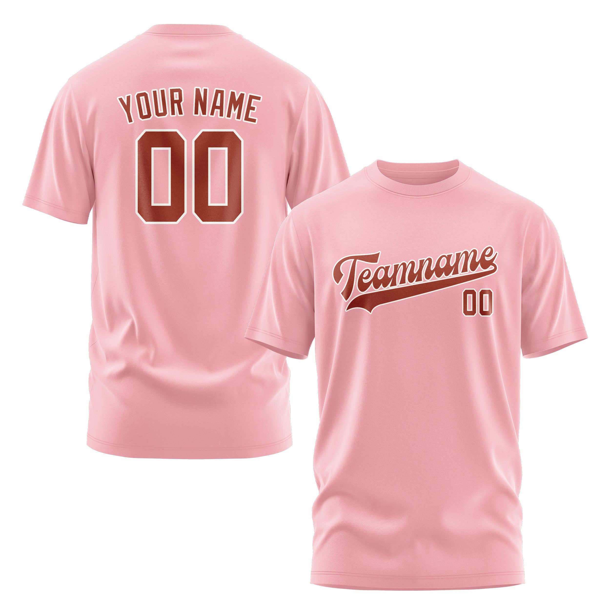 Maßgeschneidertes Rosa Korallenrot T-Shirt