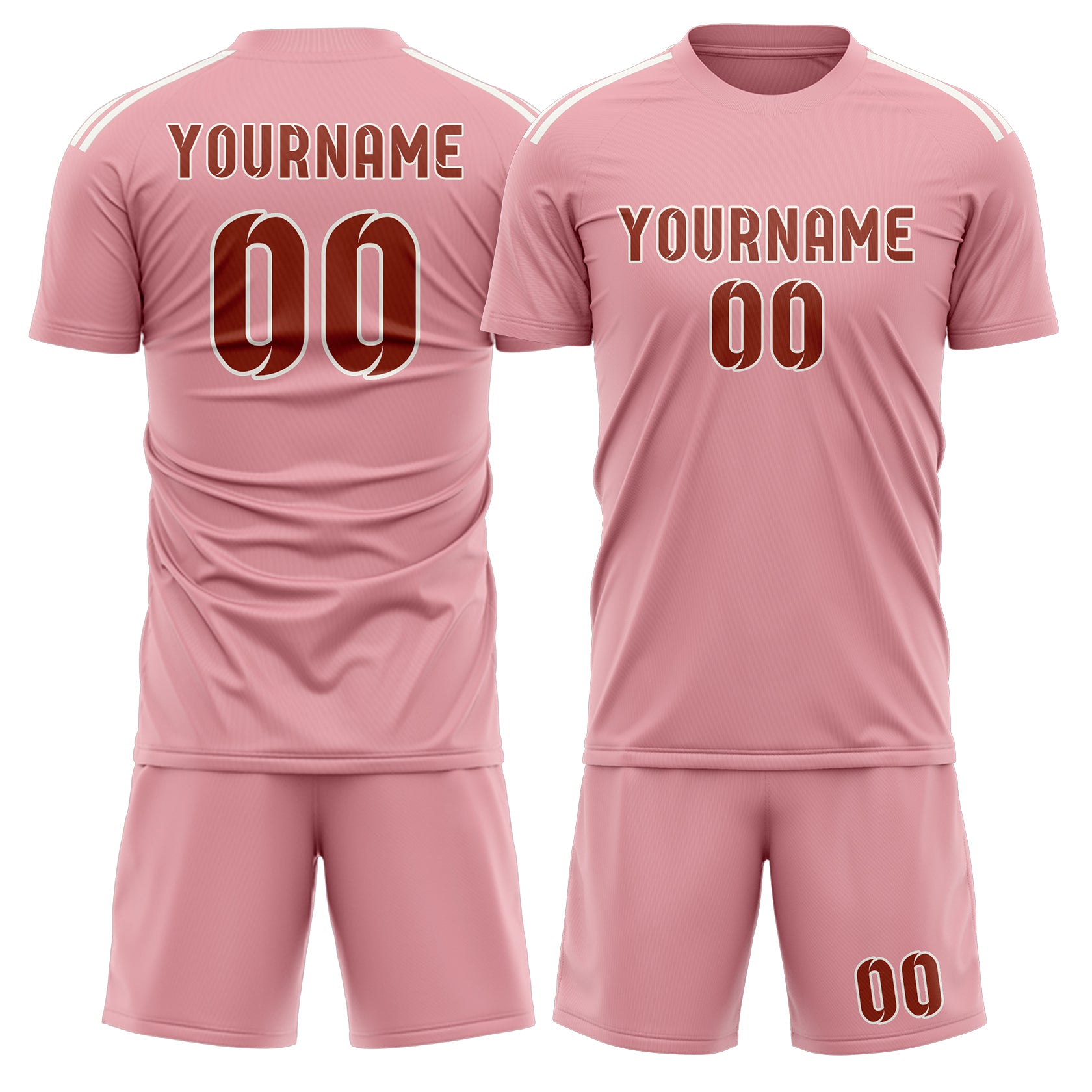Set di maglie da football professionali rosa corallo rosso su misura