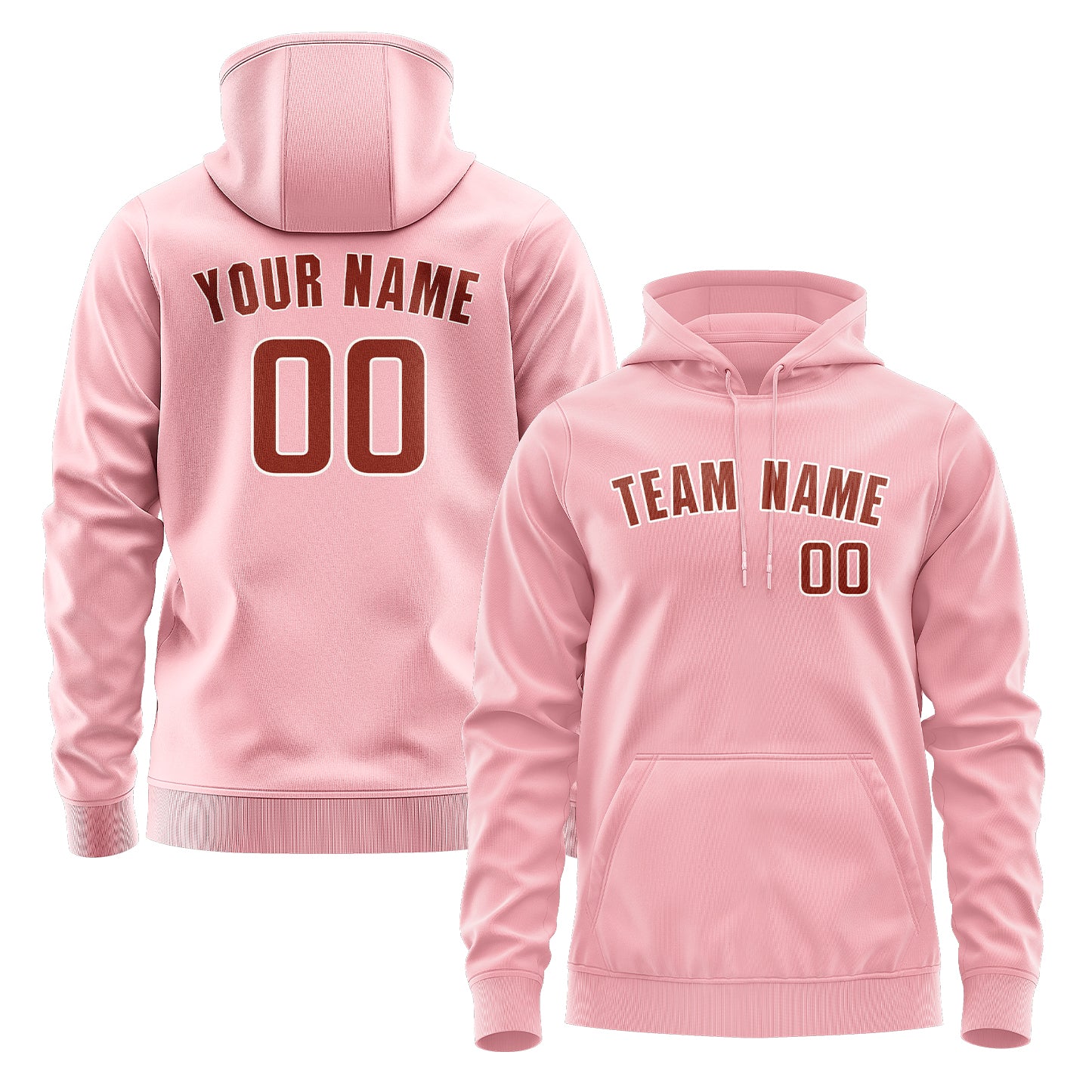 Maßgeschneidertes Rosa Korallenrot Hoodie
