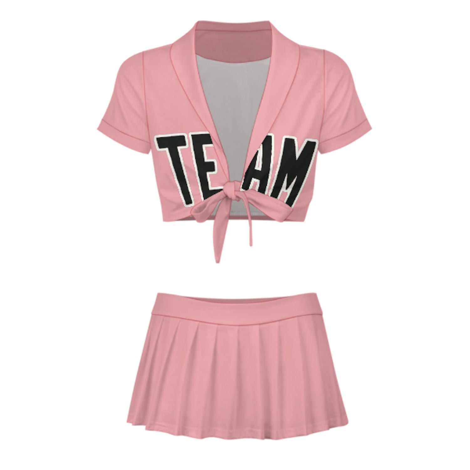Maßgeschneidertes Rosa Schwarz Cheerleader Outfit Set