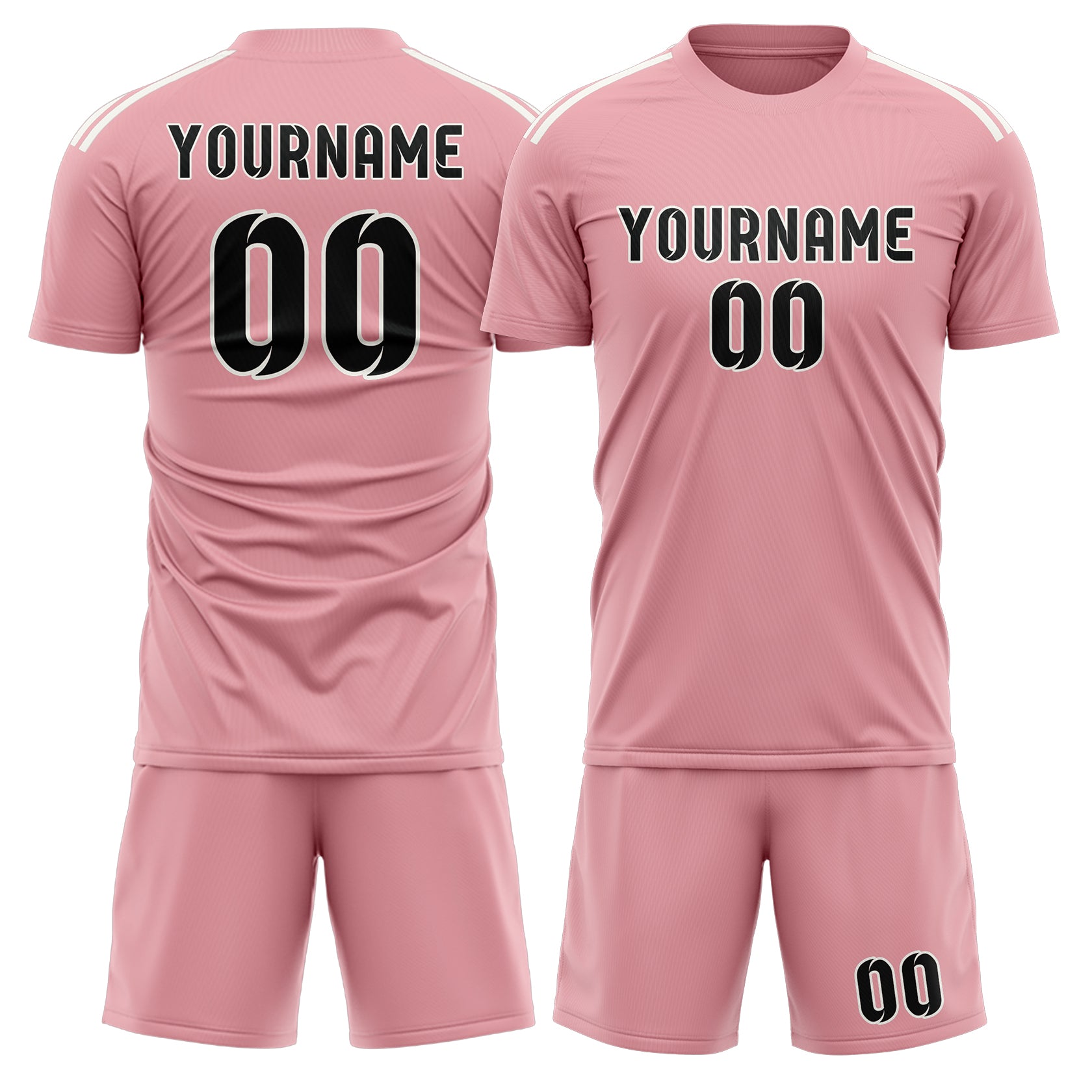 Set di maglie da football rosa e nere personalizzate