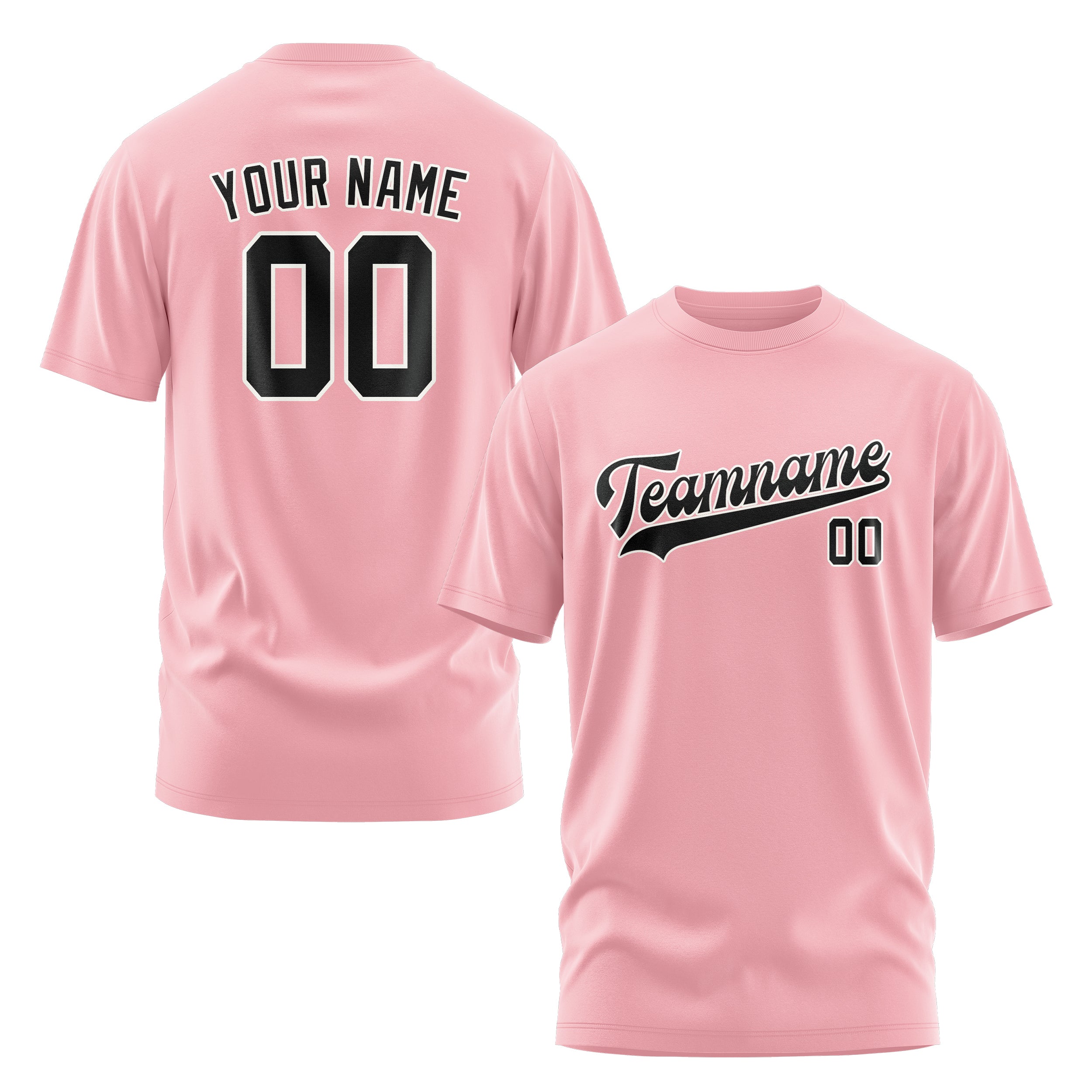 Maßgeschneidertes Rosa Schwarz T-Shirt