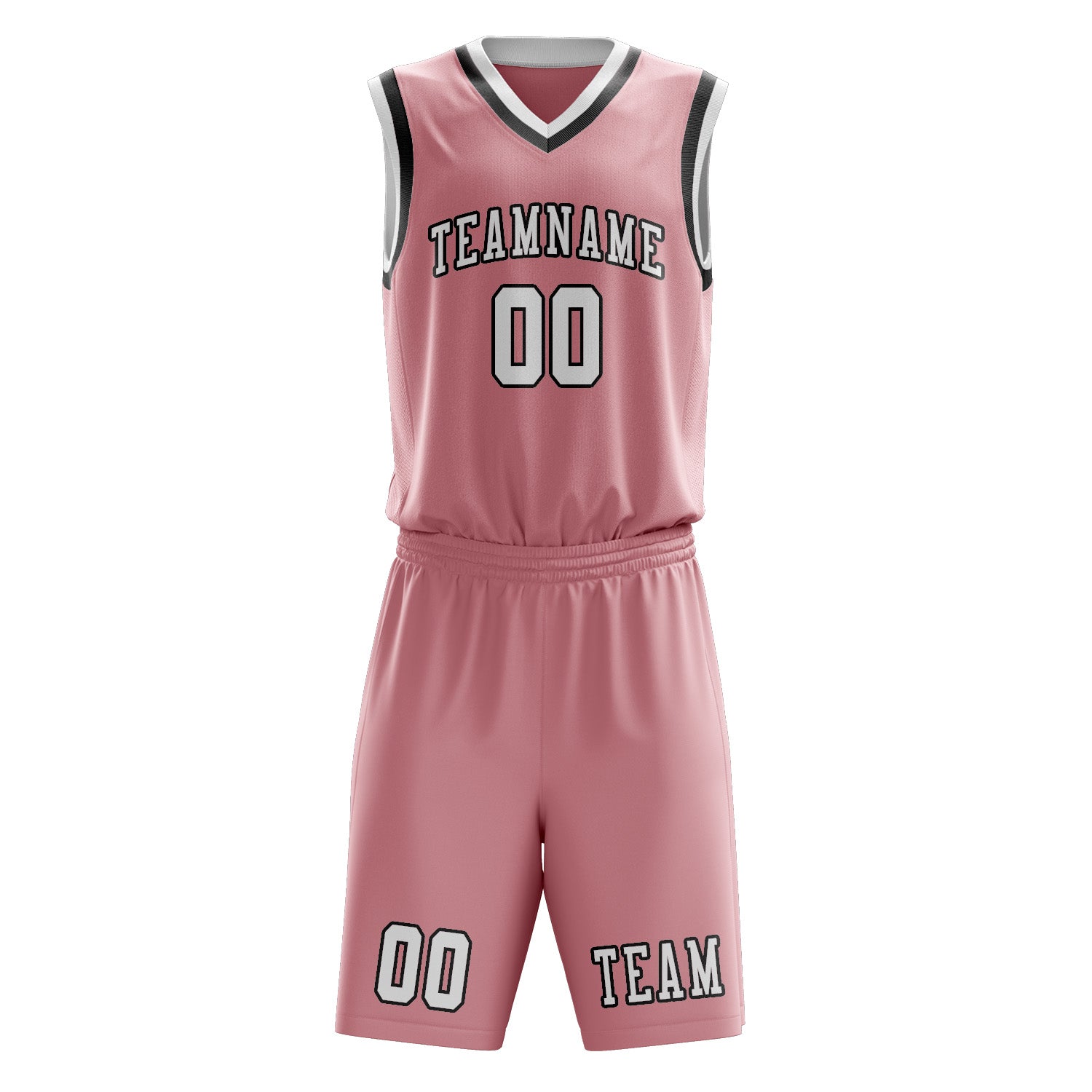 Benutzerdefiniertes Professionelles Rosa Weiß Basketballtrikot-Set