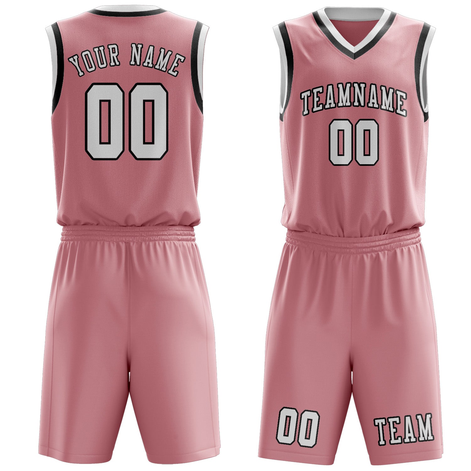 Benutzerdefiniertes Professionelles Rosa Weiß Basketballtrikot-Set