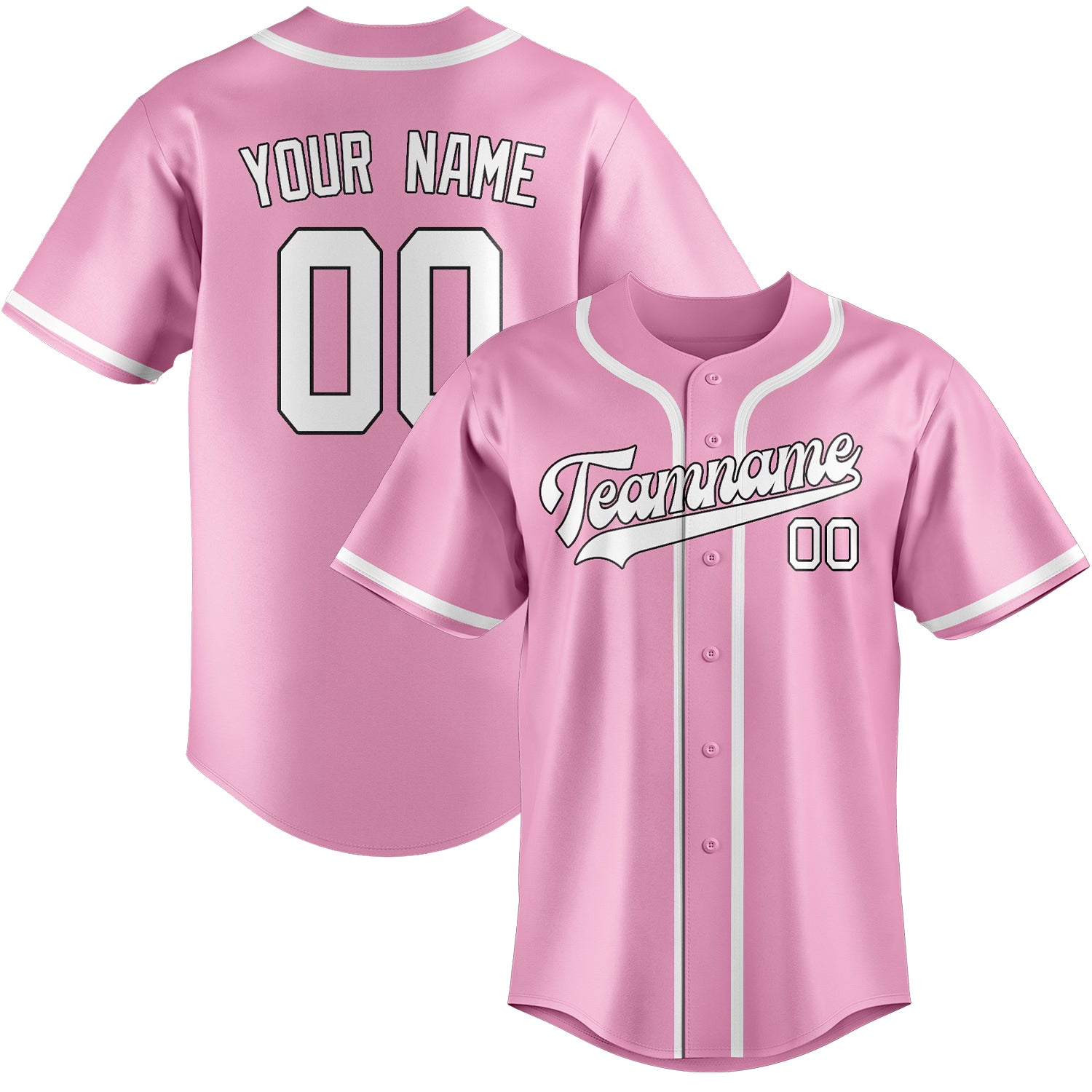 Benutzerdefiniertes Professionelles Rosa Weiß Baseballtrikot