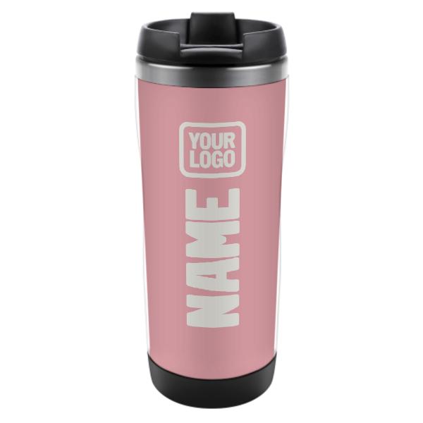Maßgeschneidertes Rosa Weiß Edelstahlbecher