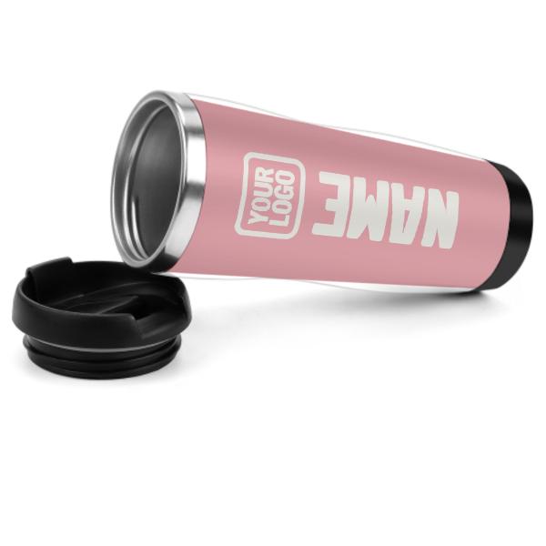 Maßgeschneidertes Rosa Weiß Edelstahlbecher