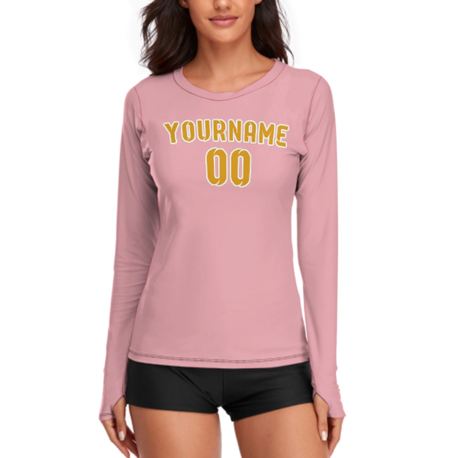 Camicia da donna a maniche lunghe rosa e gialla su misura